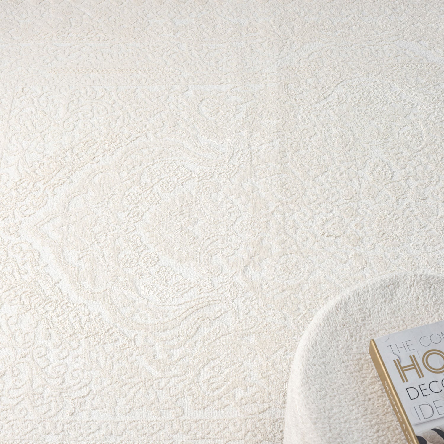 Carpet for living room, bedroom, hallway, kitchen; short pile; oriental design; vintage; high-low effect; modern; 3D; soft-zoom-5