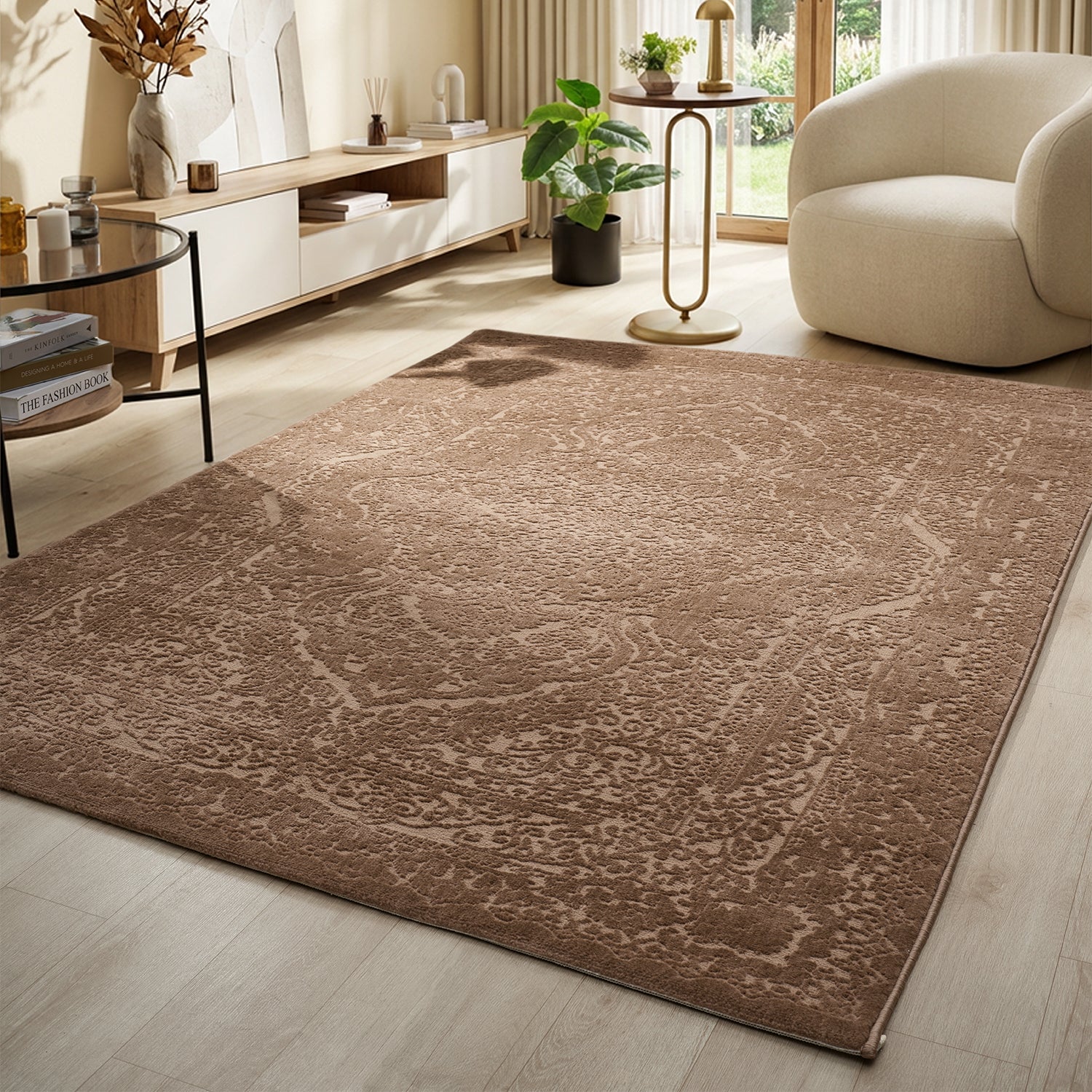 Carpet for living room, bedroom, hallway, kitchen; short pile; oriental design; vintage; high-low effect; modern; 3D; soft-39