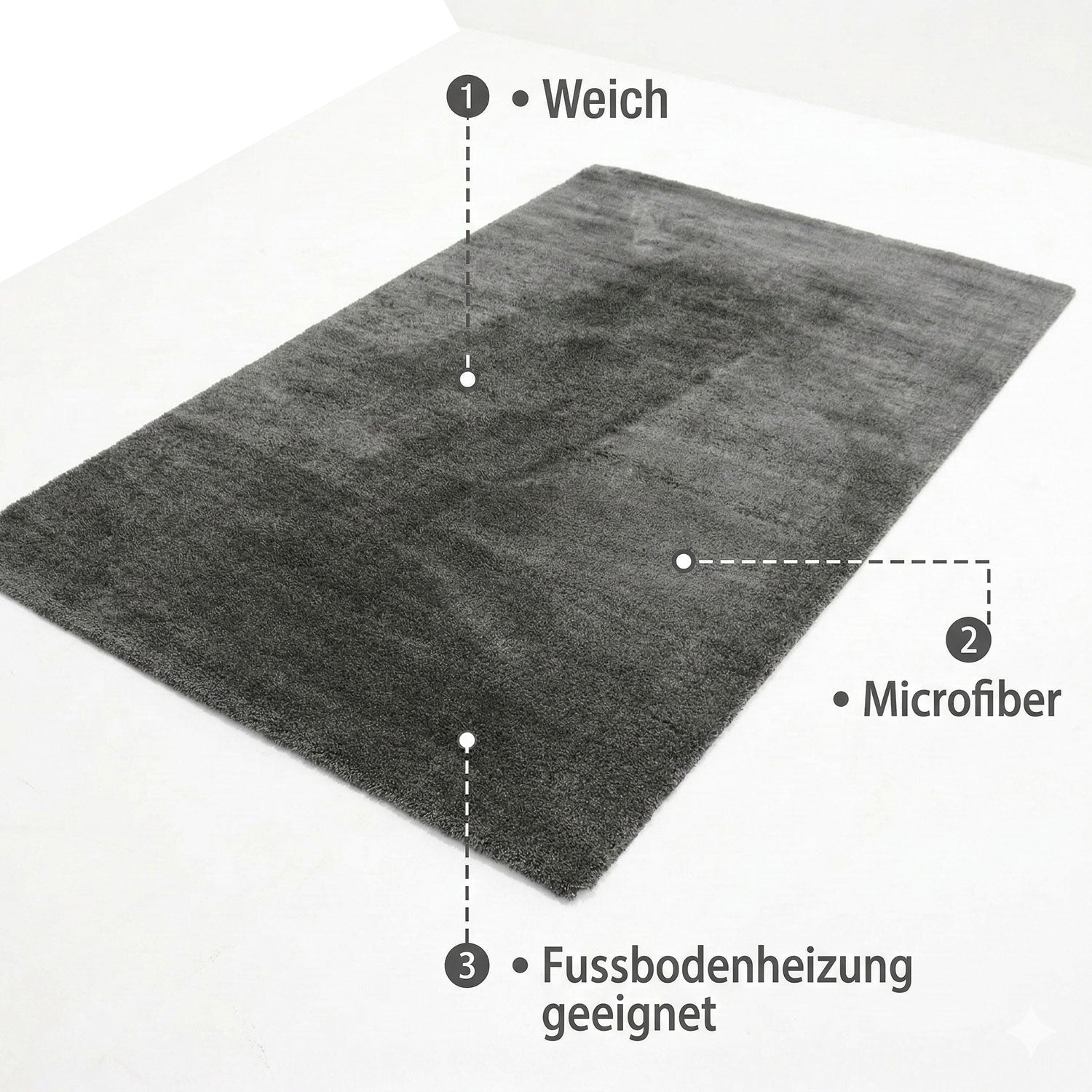 Teppich Mikrofaser Ultra Weich – Flauschiger Teppich für Wohnzimmer & Schlafzimmer Pflegeleicht-9