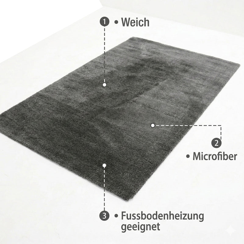 Teppich Mikrofaser Ultra Weich – Flauschiger Teppich für Wohnzimmer & Schlafzimmer Pflegeleicht-zoom-