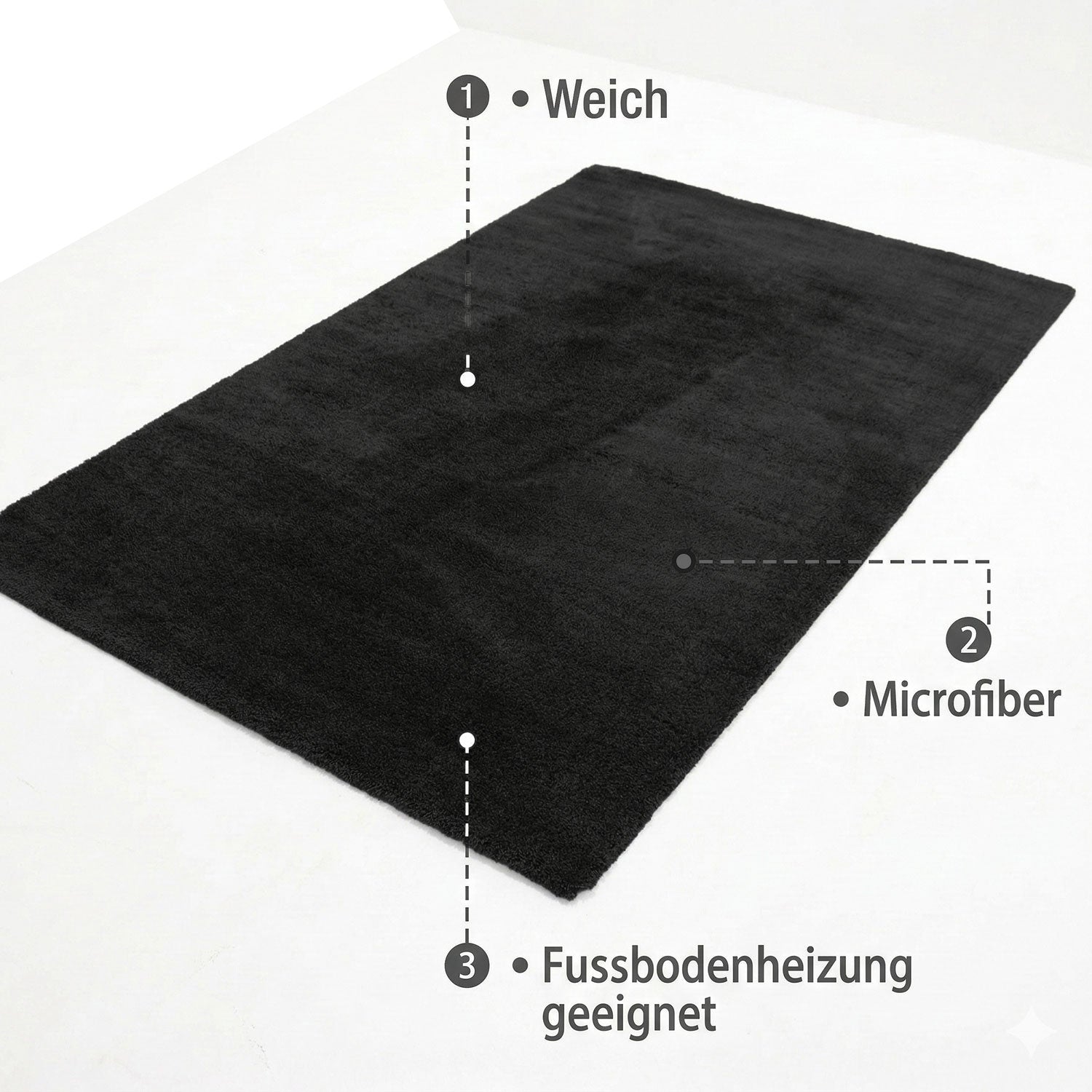 Teppich Mikrofaser Ultra Weich – Flauschiger Teppich für Wohnzimmer & Schlafzimmer Pflegeleicht-zoom-6