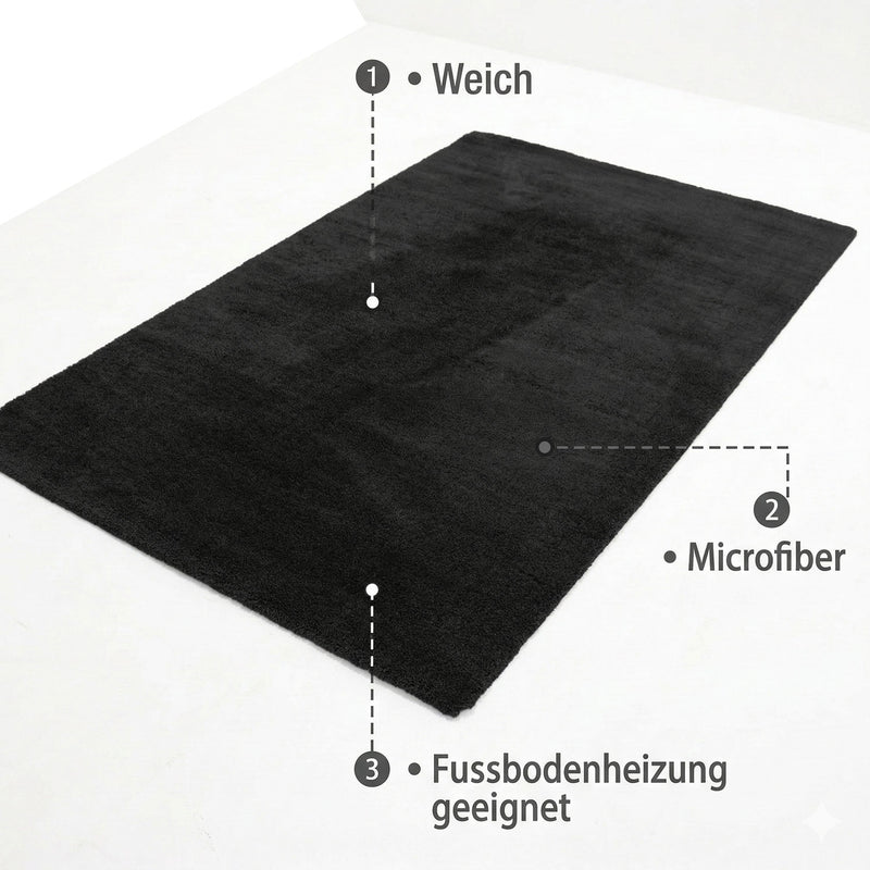 Teppich Mikrofaser Ultra Weich – Flauschiger Teppich für Wohnzimmer & Schlafzimmer Pflegeleicht-zoom-