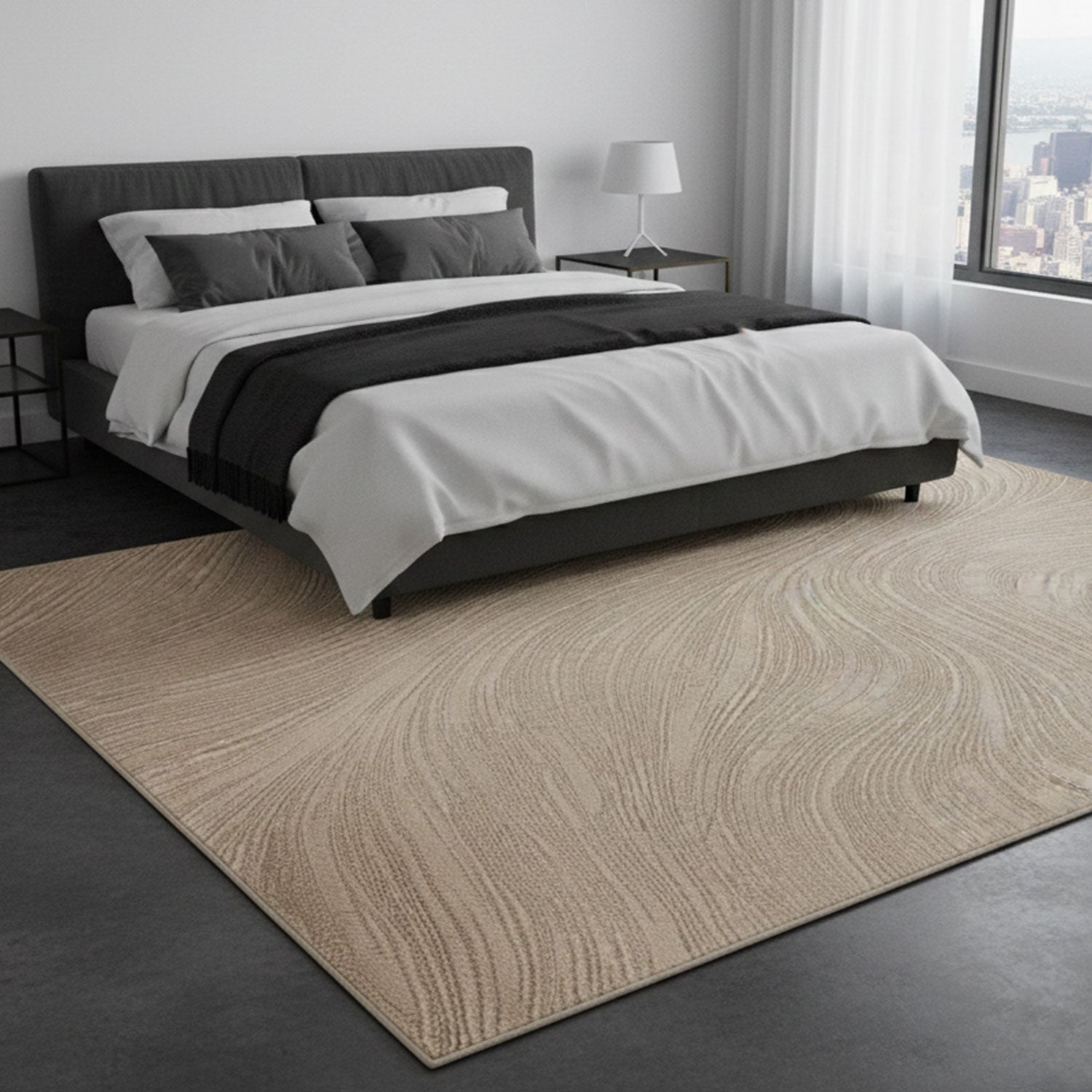 Short Pile Boho Rug with 3D High-Low Effect – Rug for Living Room & Bedroom-13