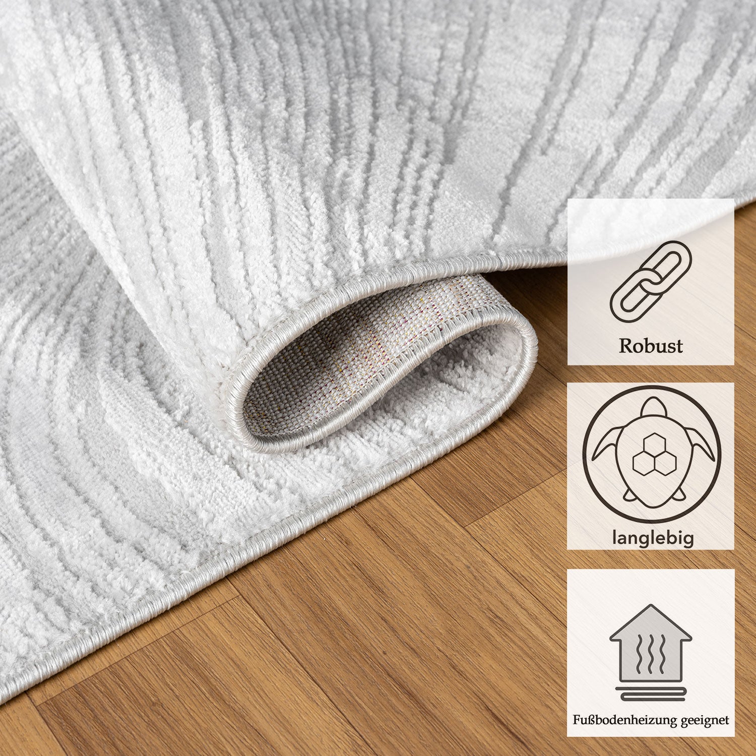 Short Pile Boho Rug with 3D High-Low Effect – Rug for Living Room & Bedroom-8