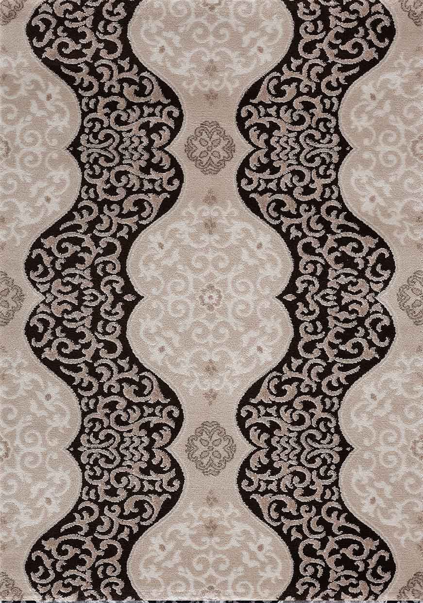 Teppich kurzflor Moderner Orientteppich mit Glitzergarn in Braun Beige Schwarz, für Wohnzimmer, Schlafzimmer-3