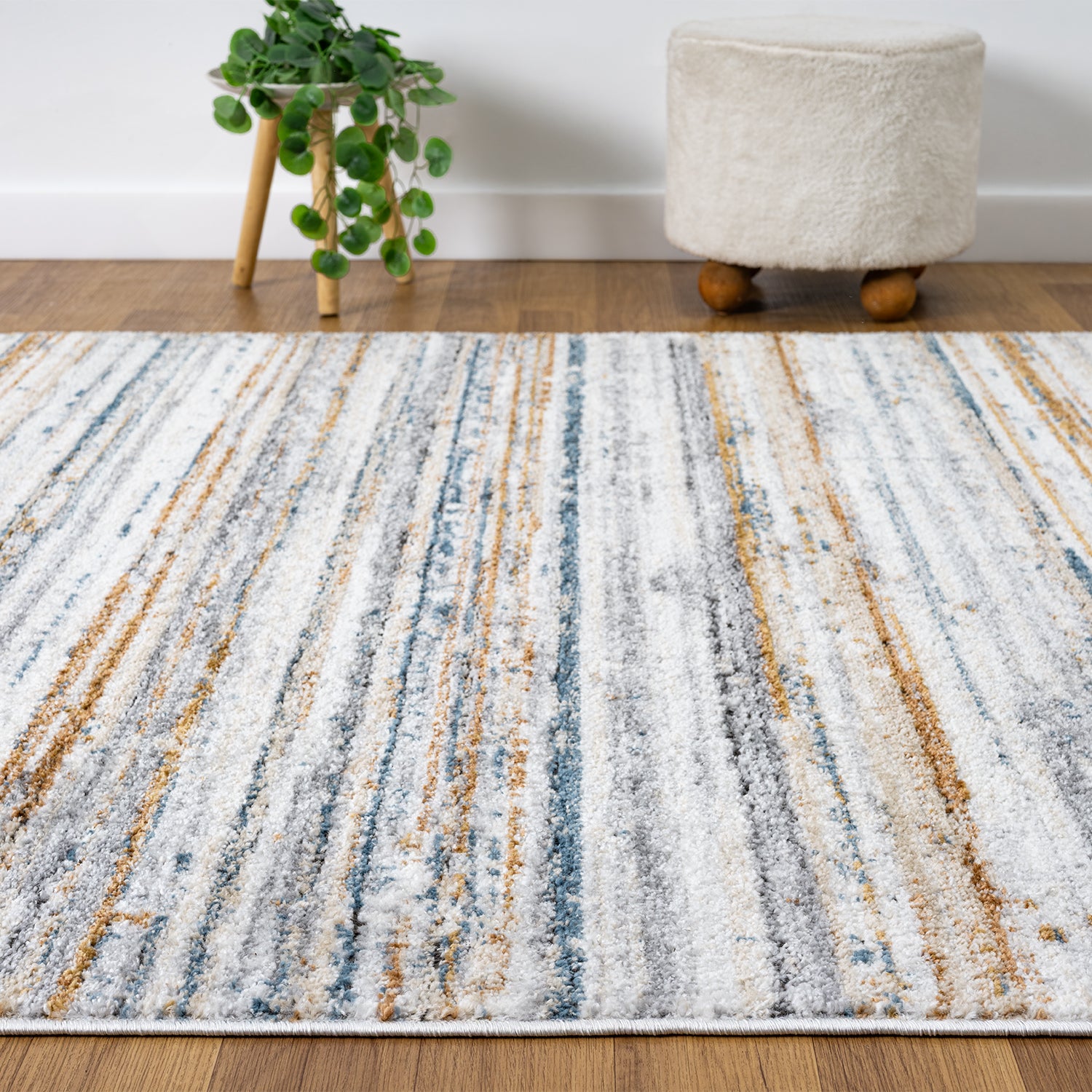 Living room rug, vintage look, beige; colorful mix rug, short pile, boho, used look, motif-zoom-9