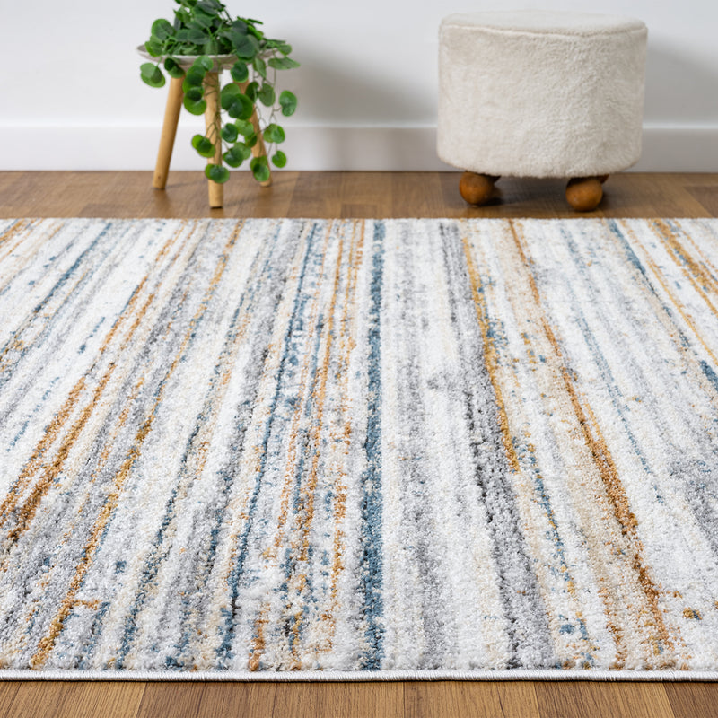 Living room rug, vintage look, beige; colorful mix rug, short pile, boho, used look, motif-zoom-