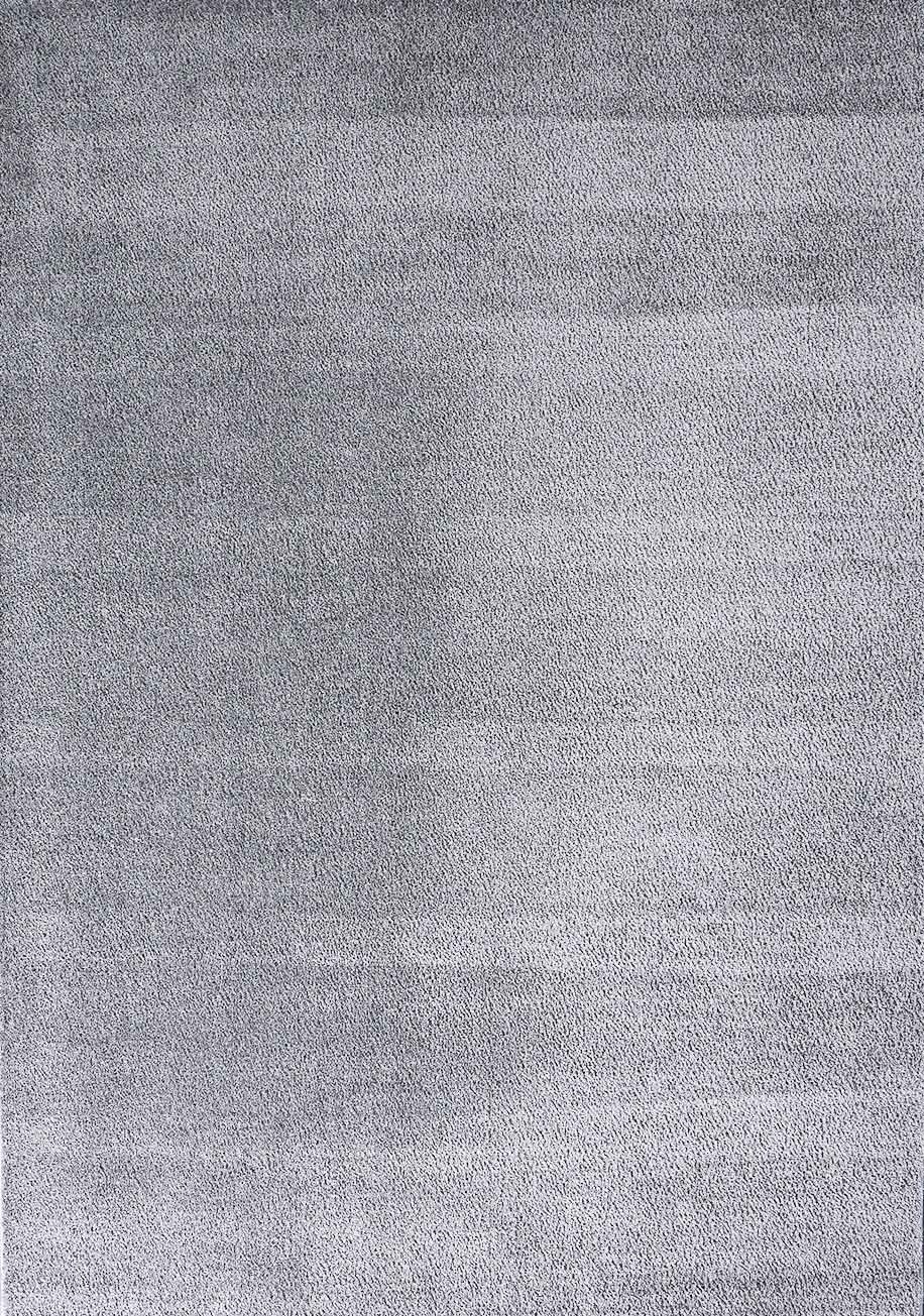 Living room rug in light grey, fluffy microfiber, densely woven - soft-zoom-4