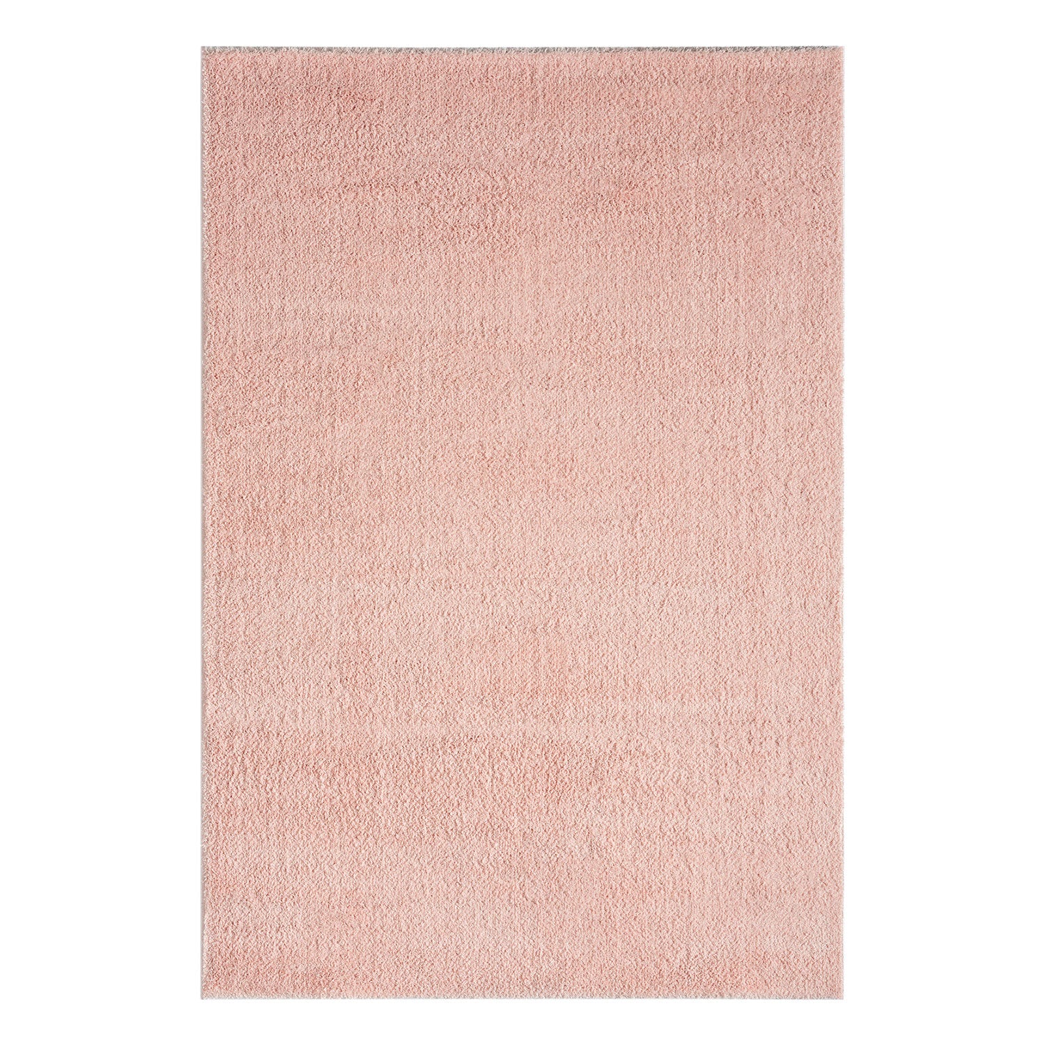 Living room rug in pastel rose, fluffy microfiber, densely woven - soft