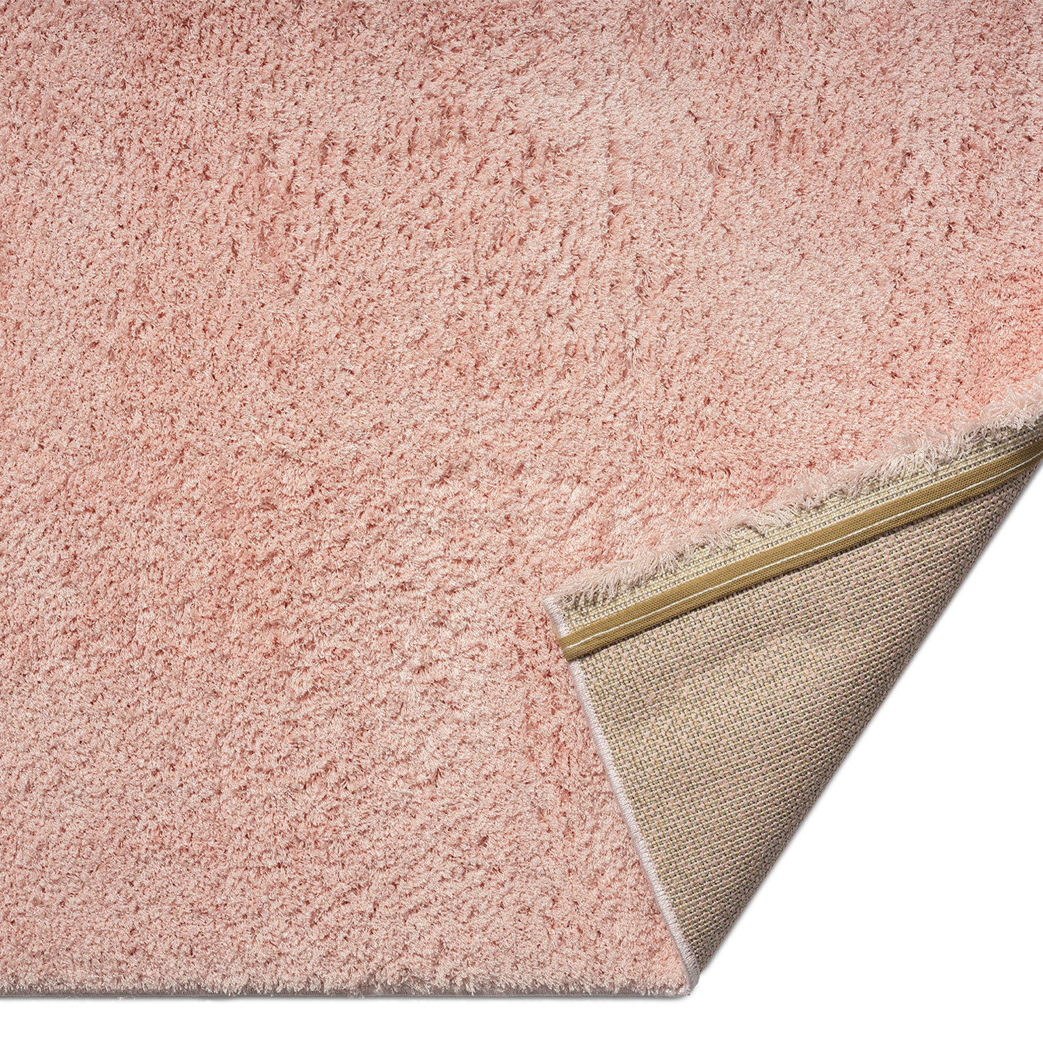 Living room rug in pastel rose, fluffy microfiber, densely woven - soft-2