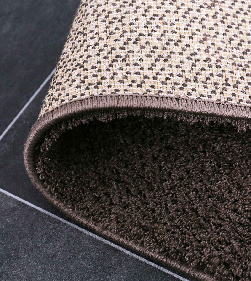 Living room rug in L. Braun, fluffy microfiber, densely woven - soft-zoom-