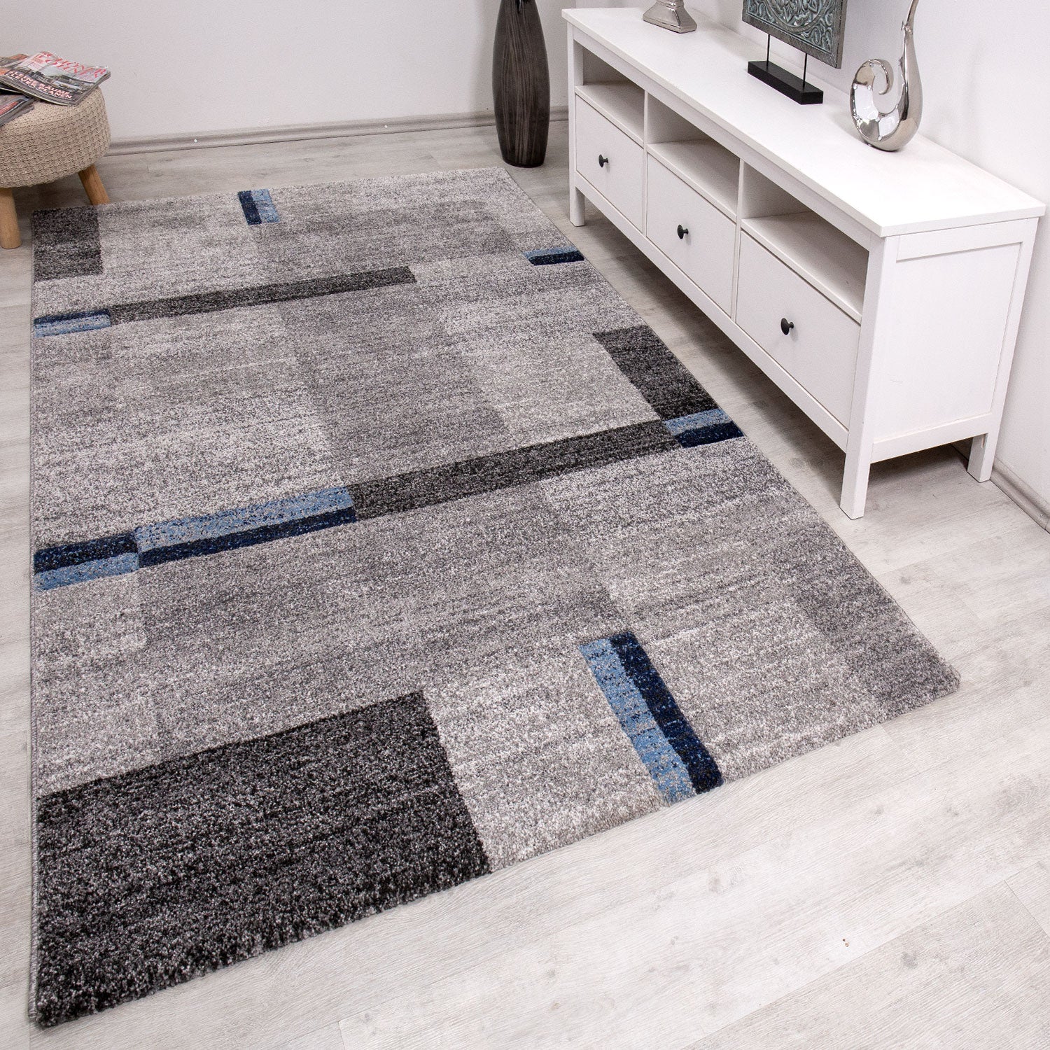 Living room rug, checkered, densely woven and soft, classic modern mottled color gradient, various colors-2