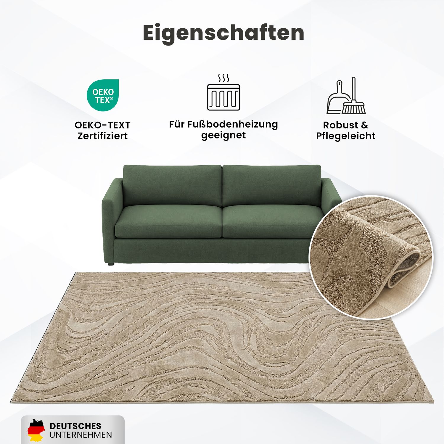 Living room rug, bedroom rug, 3D effect, modern, soft, short pile, wave pattern, high quality-zoom-44