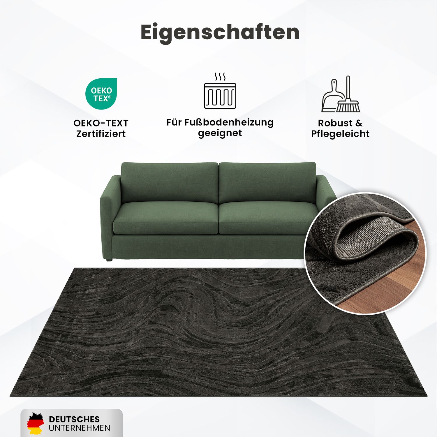 Living room rug, bedroom rug, 3D effect, modern, soft, short pile, wave pattern, high quality-zoom-21