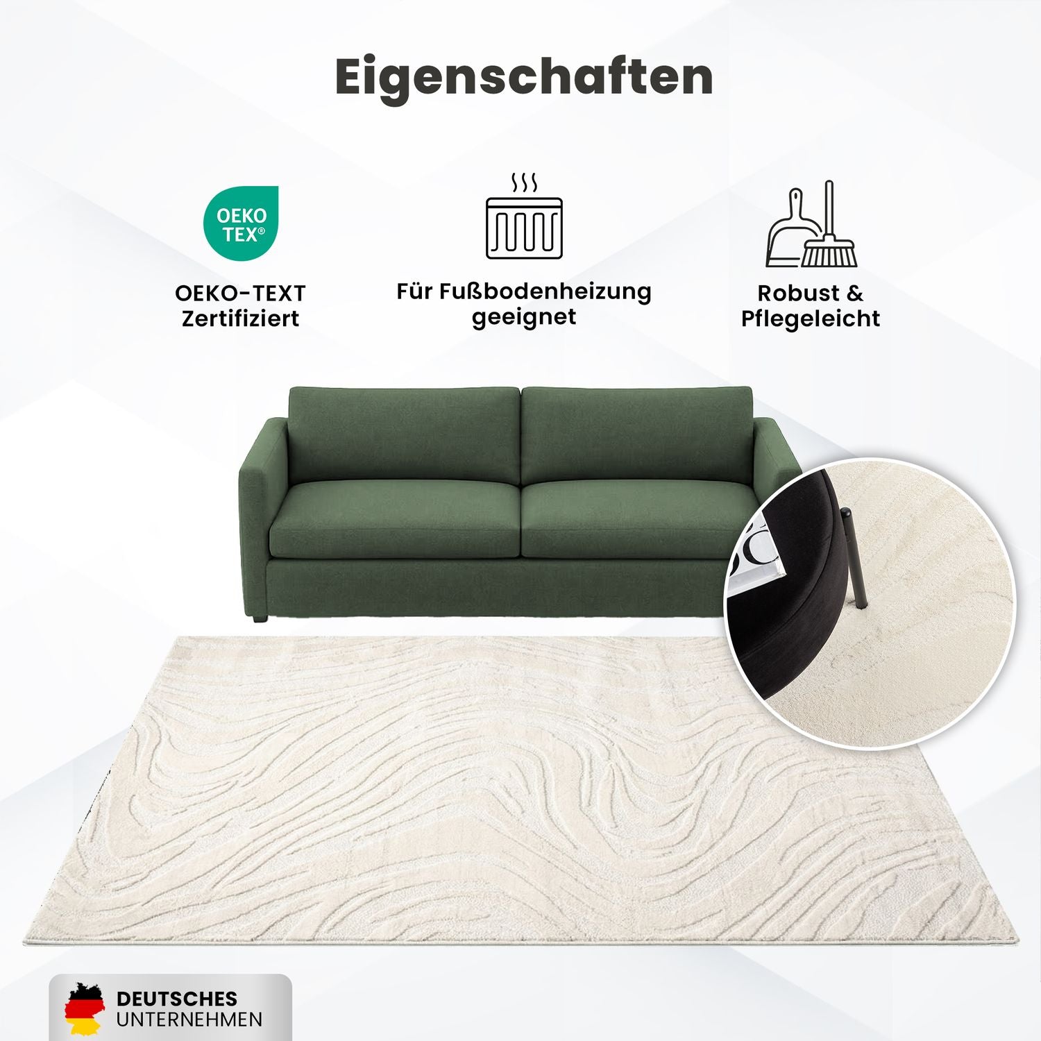 Living room rug, bedroom rug, 3D effect, modern, soft, short pile, wave pattern, high quality-13