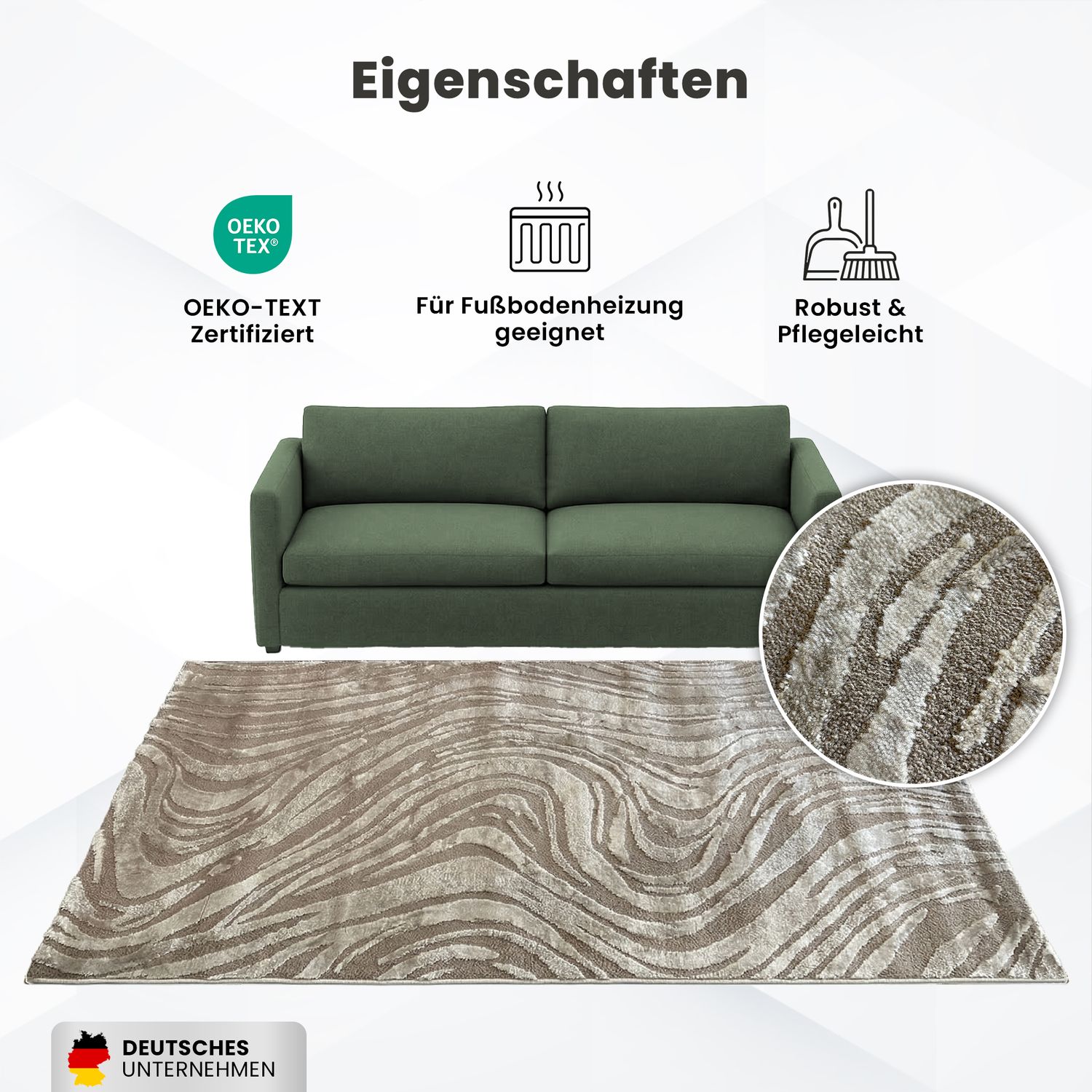 Living room rug, bedroom rug, 3D effect, modern, soft, short pile, wave pattern, high quality-33