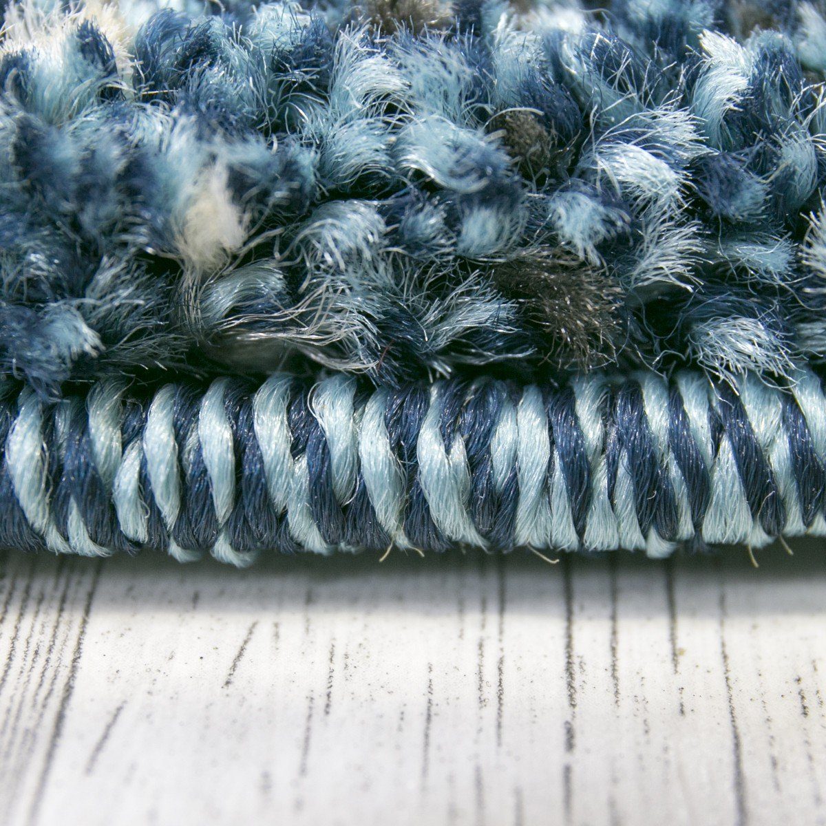 Short-pile modern rug, densely mottled blue and white, for living room, bedroom, children's room