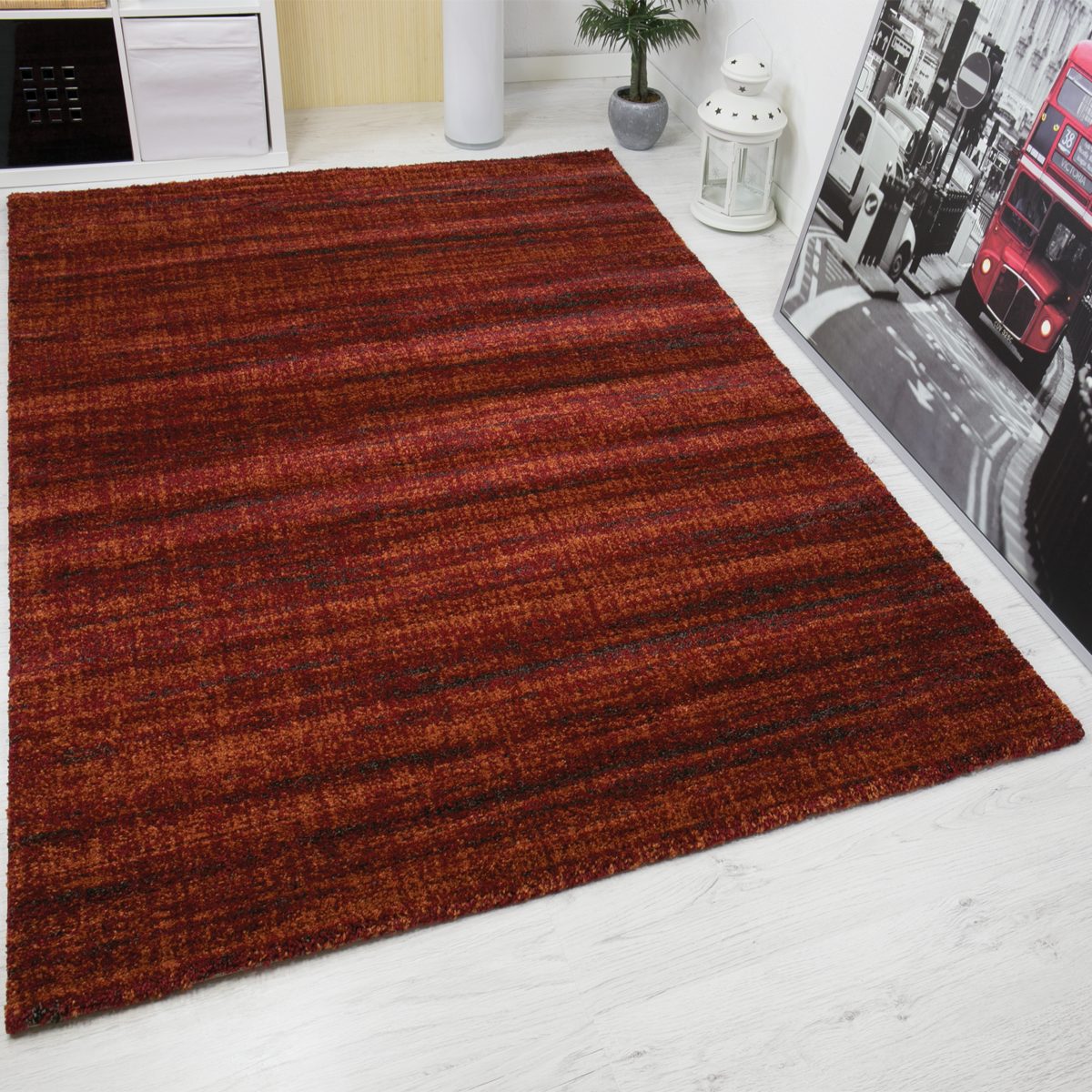 Short-pile rug, modern, densely mottled terracotta, for living room, bedroom, children's room-4