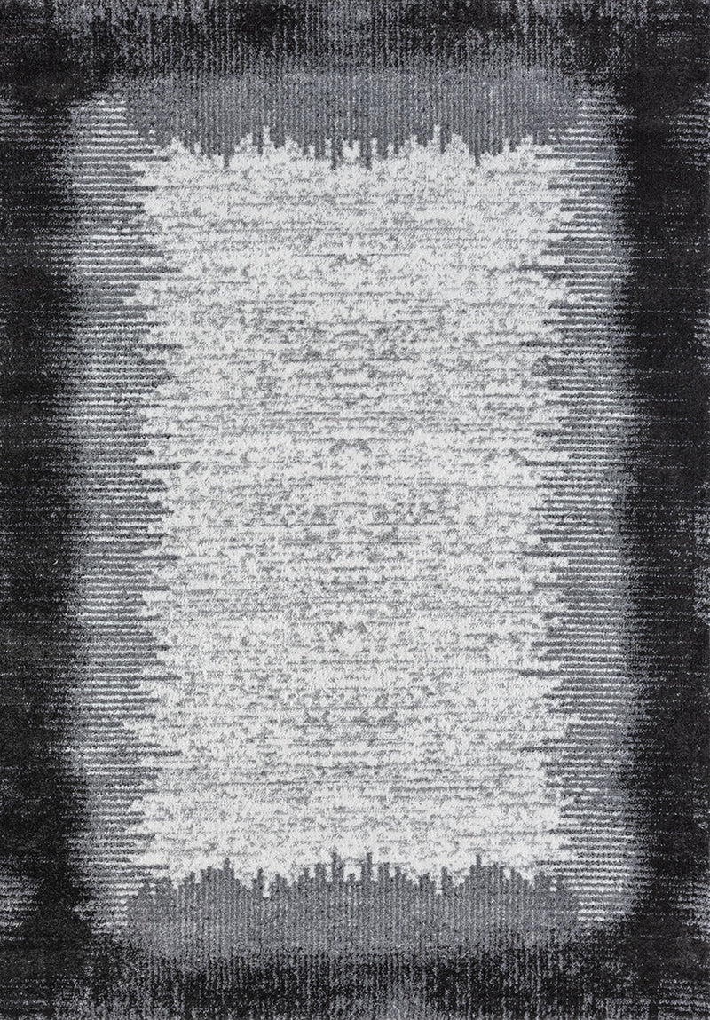 Short-pile living room rug with patterned edges - quality - soft grey/beige for bedroom-zoom-