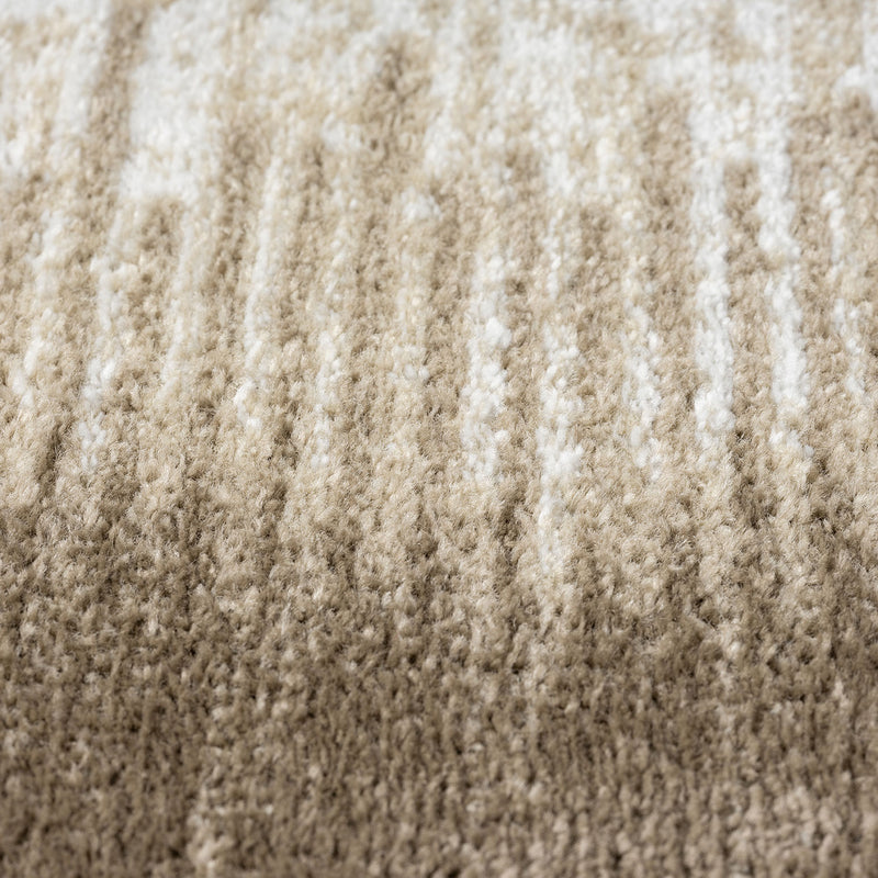 Short-pile living room rug with patterned edges - quality - soft grey/beige for bedroom-zoom-