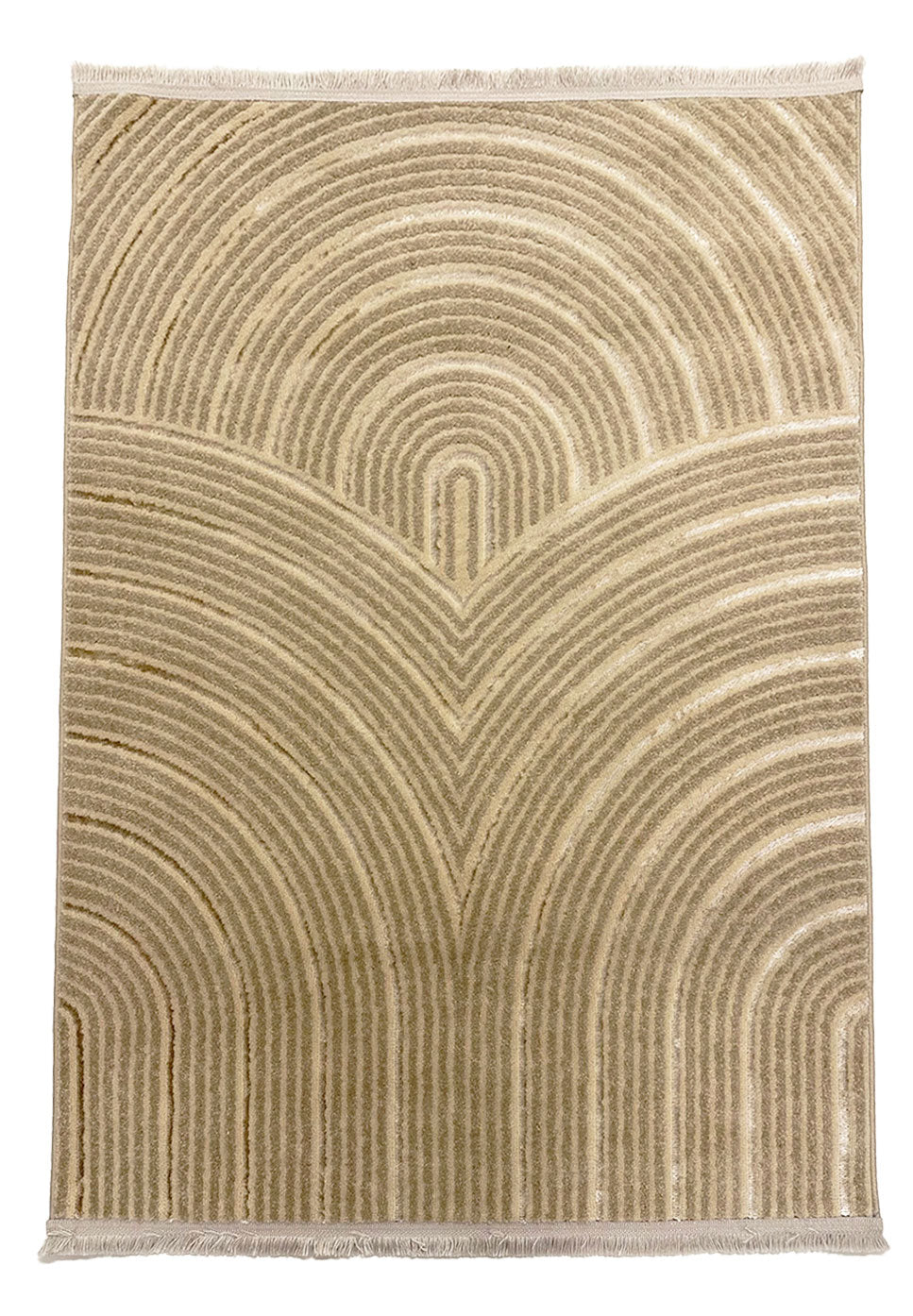 Short-pile rug for living room, bedroom, hallway, kitchen; thin boho design; lurex; high-low effect 3D; soft