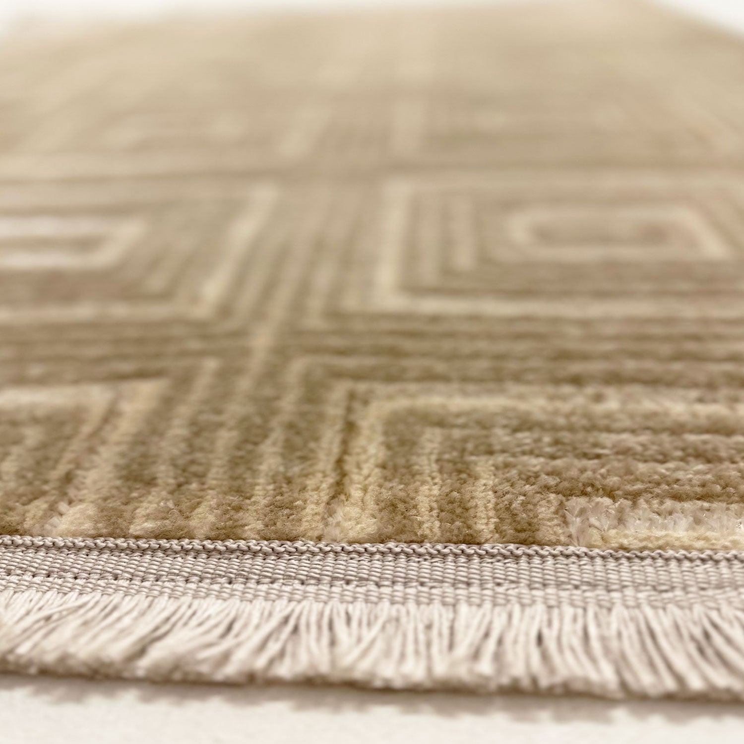 Short-pile carpet for living room, bedroom, hallway, thin, tile look, Lurex 3D, soft-zoom-3