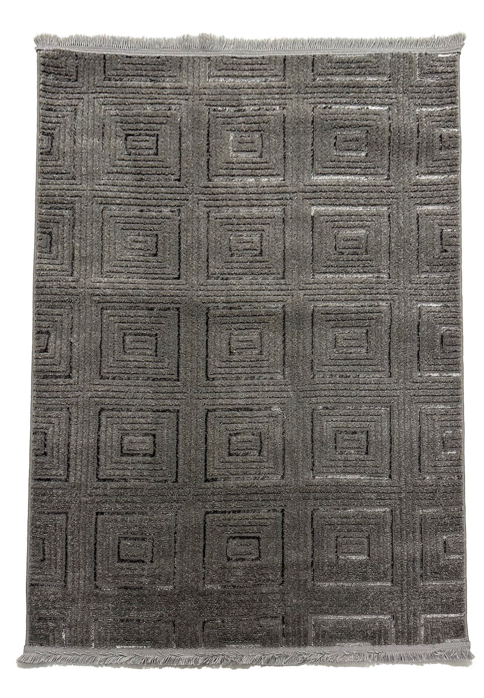 Short-pile carpet for living room, bedroom, hallway, thin, tile look, Lurex 3D, soft-9