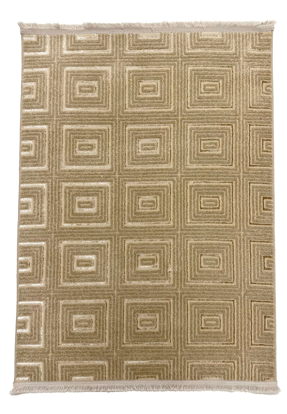 Short-pile carpet for living room, bedroom, hallway, thin, tile look, Lurex 3D, soft