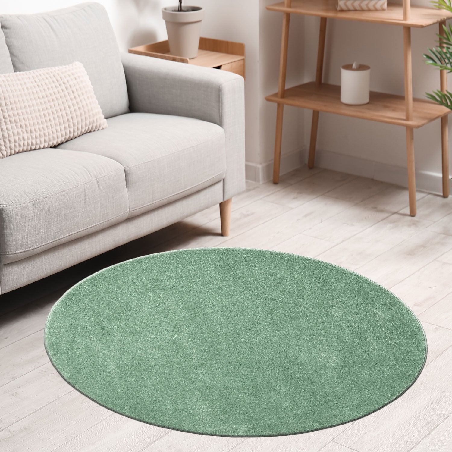 Round rug for living room, short pile, solid color, soft, round, suitable for bedroom or children's room-8