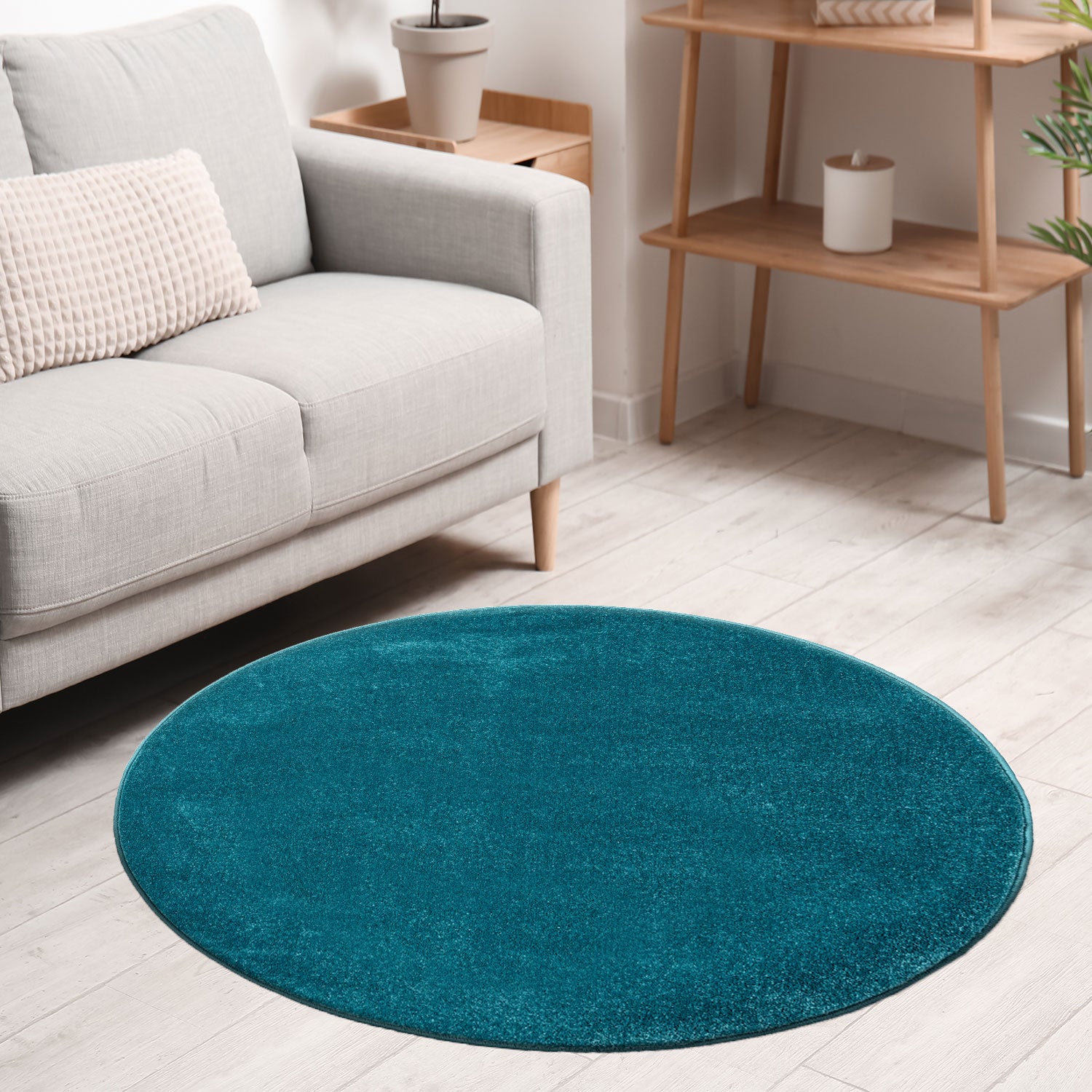 Round rug for living room, short pile, solid color, soft, round, suitable for bedroom or children's room-17