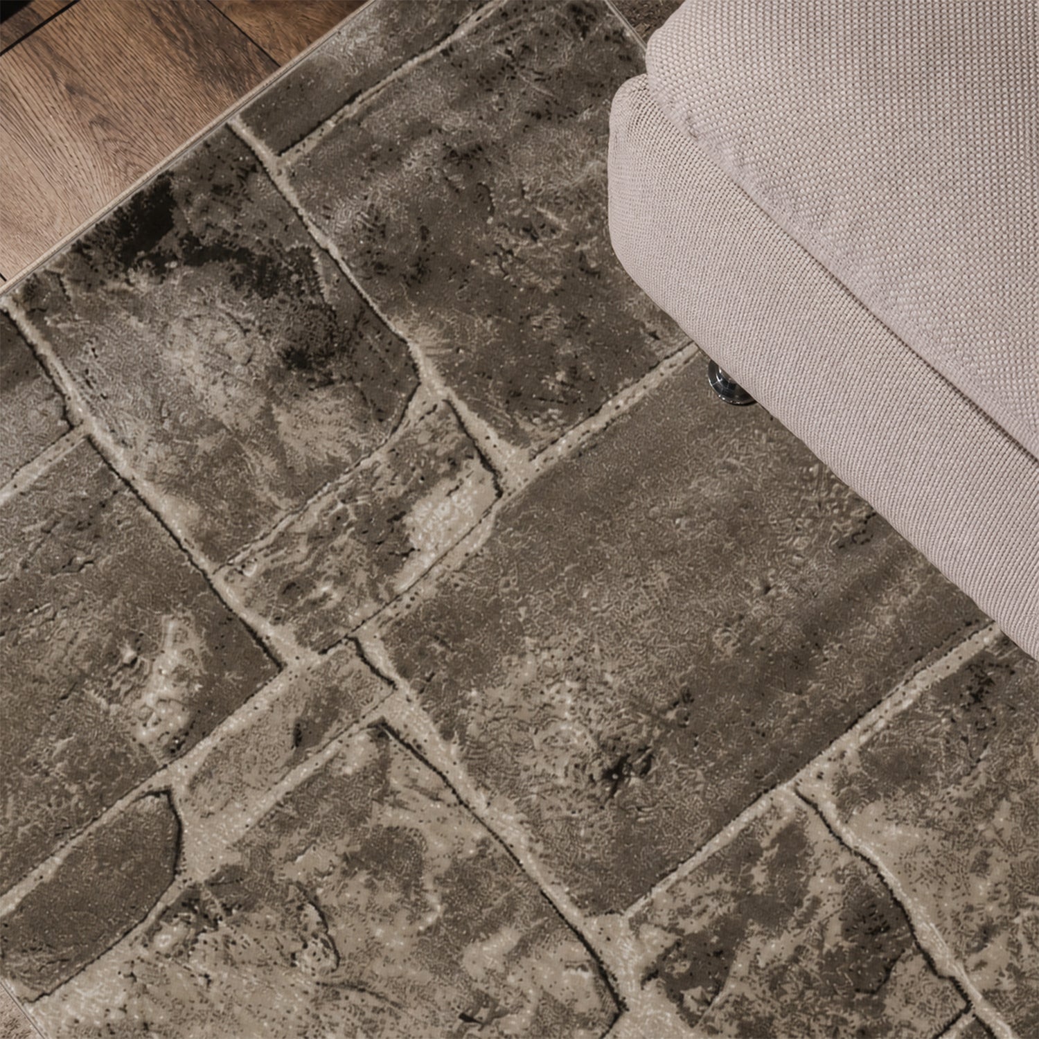 Tibet7413 Beige Classic Tibetan Rug, with Stone Wall Pattern-zoom-5