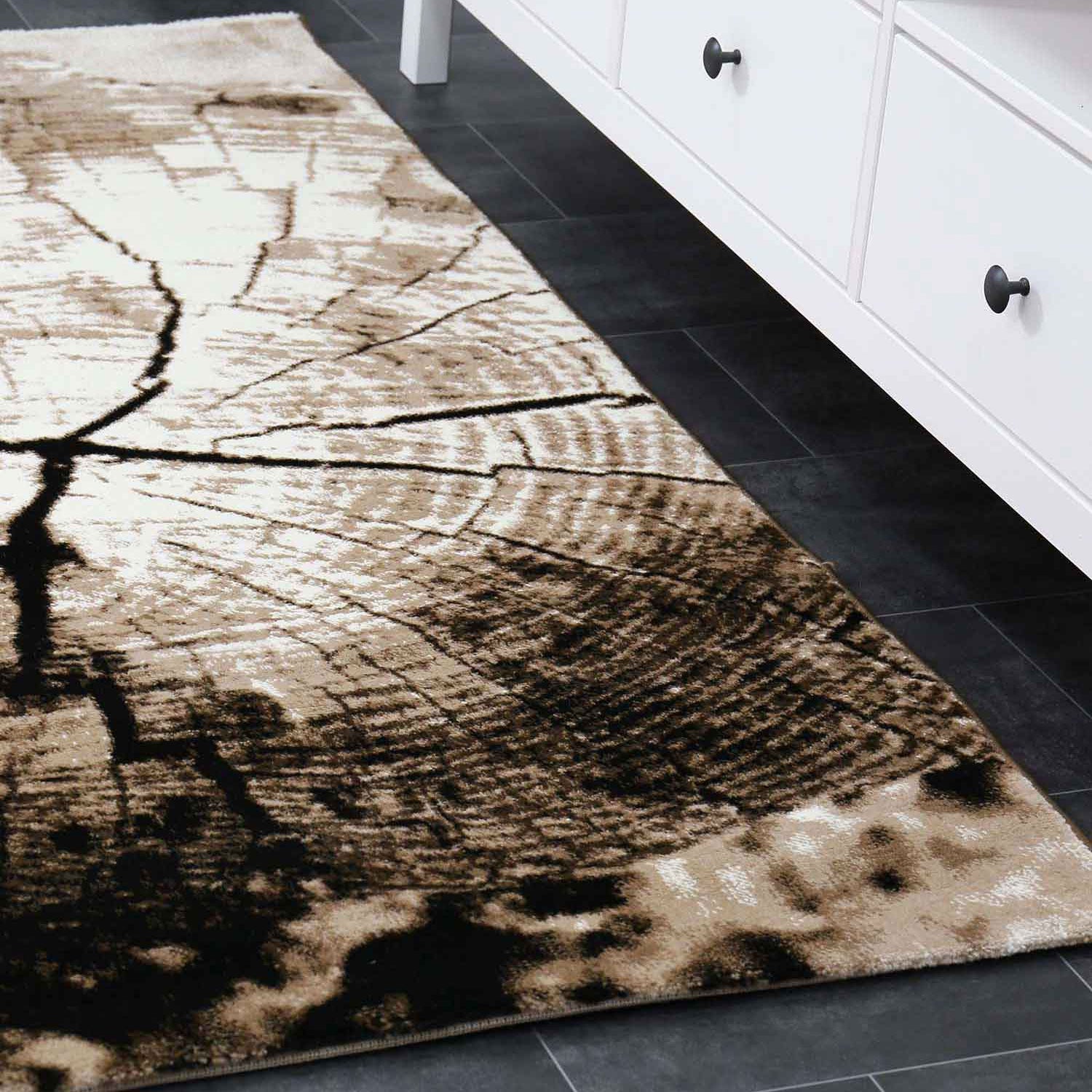 TibetT021 Brown Beige Tree Stump Wood Look-zoom-3