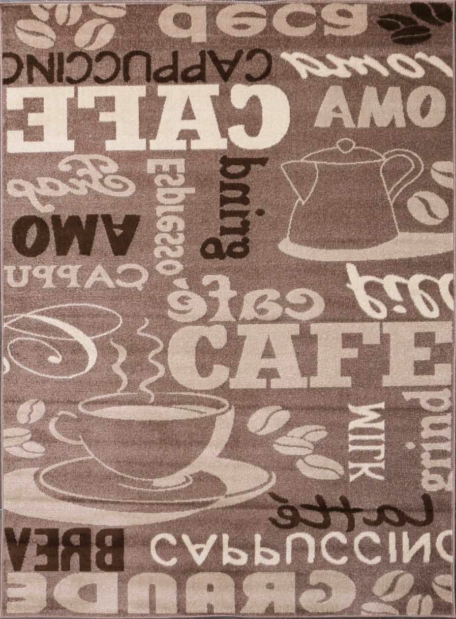 Kitchen rug, carpet runner, modern coffee design in brown and beige, suitable for lounge or kitchen-zoom-9