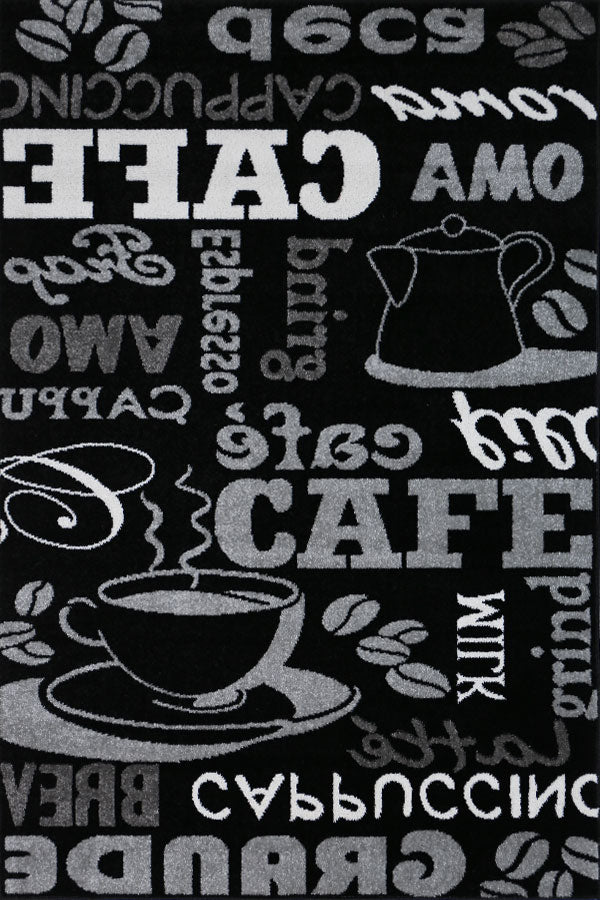 Kitchen rug, carpet runner, coffee design, modern coffee pattern in black, ideal for the lounge or kitchen-9