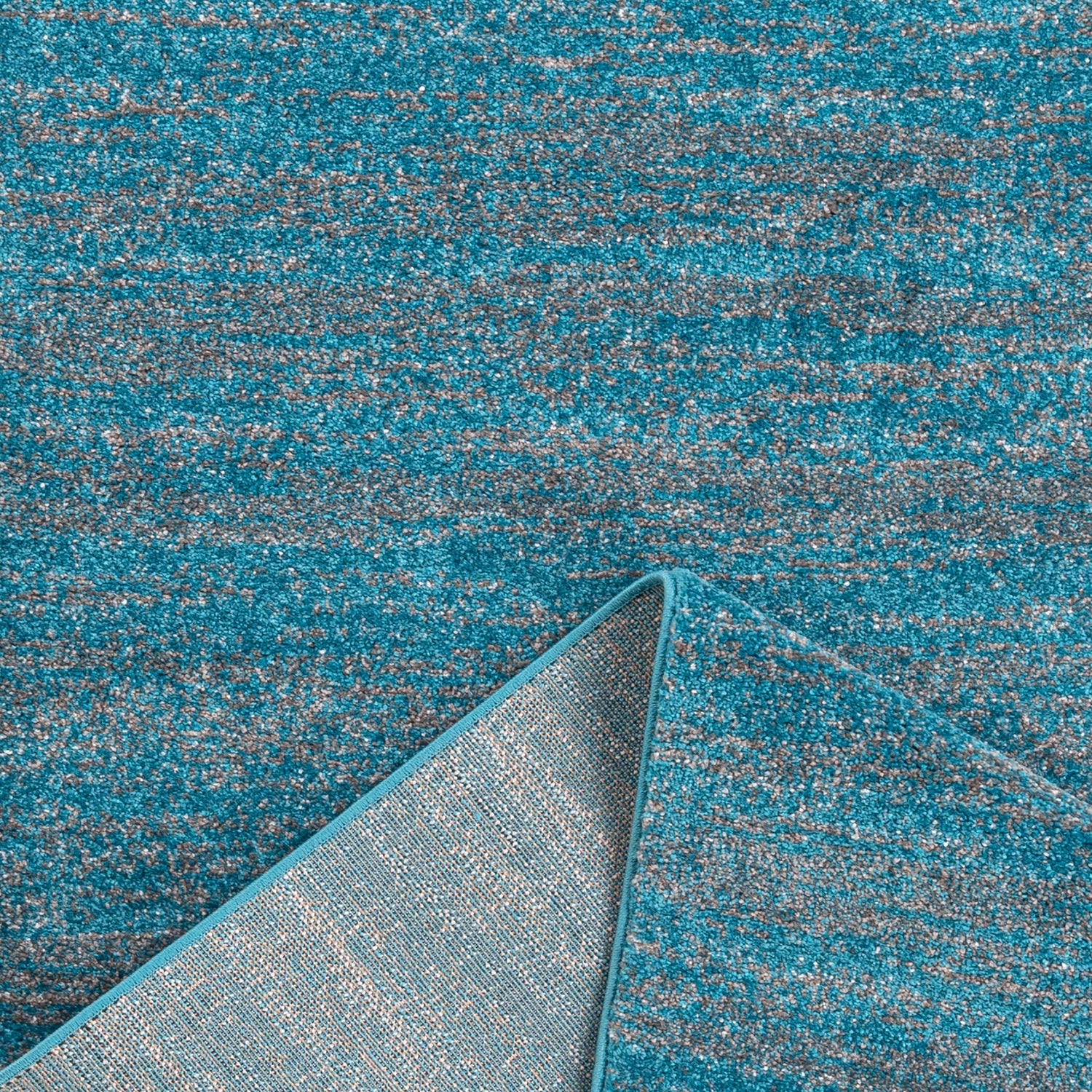 Grey Turquoise Short Pile Mottled Rug, Colorfast, Easy Care-4