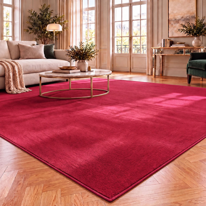 Washable short-pile rug, non-slip & soft, solid color for living room, bedroom, kitchen & nursery-zoom-