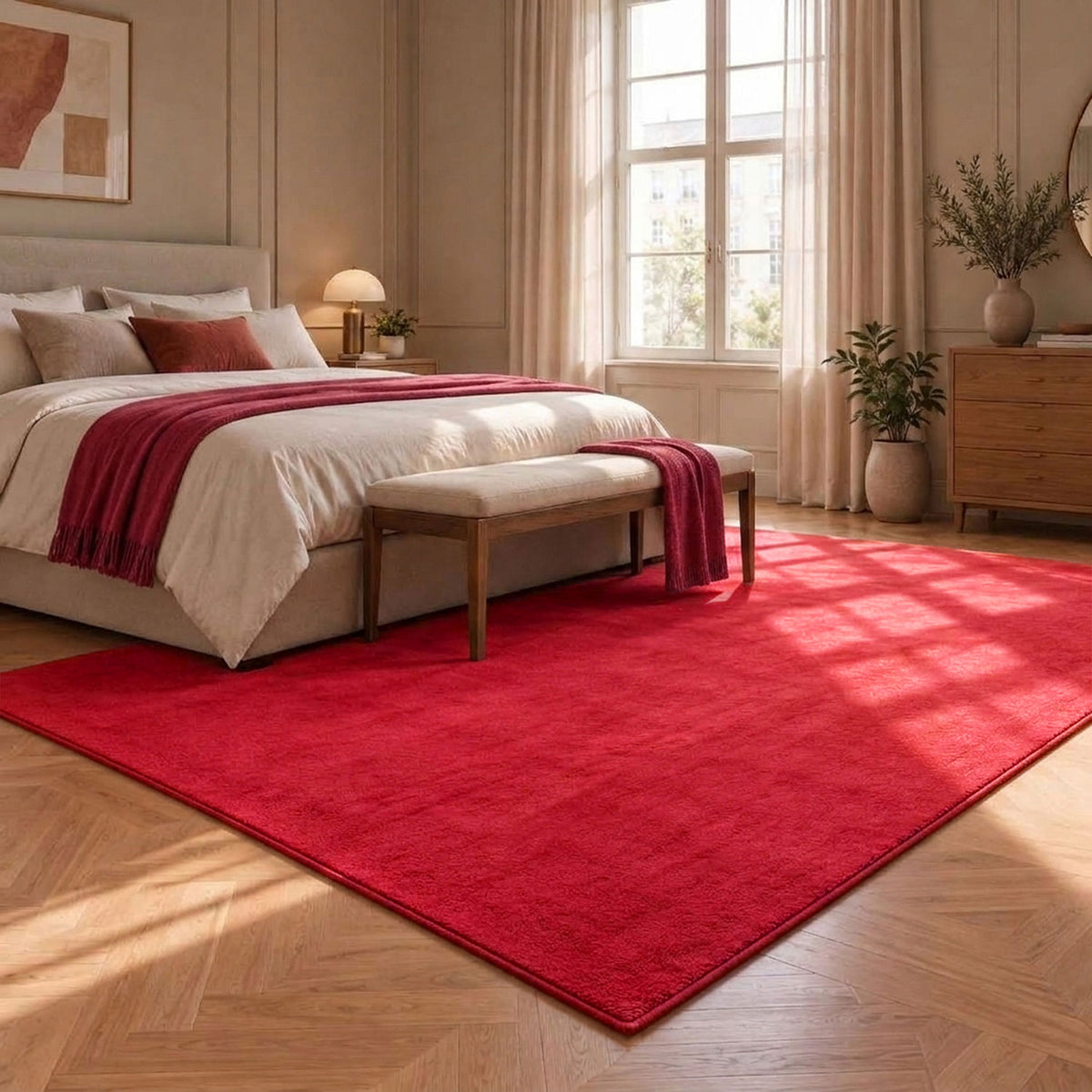 Washable short-pile rug, non-slip & soft, solid color for living room, bedroom, kitchen & nursery-24