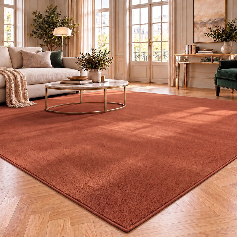 Washable short-pile rug, non-slip & soft, solid color for living room, bedroom, kitchen & nursery-zoom-