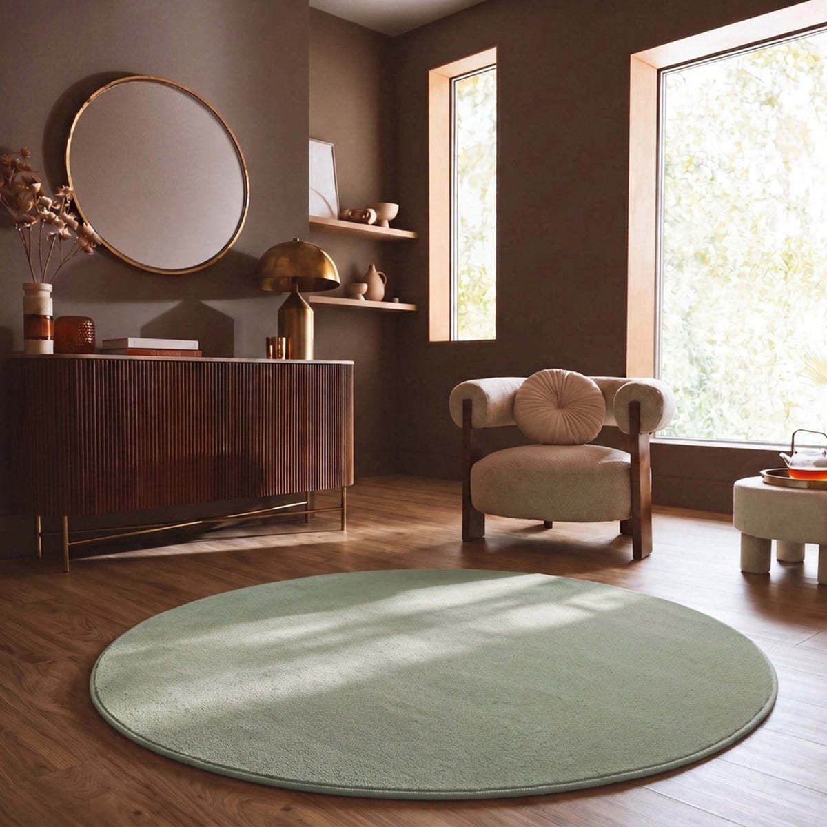 Washable short-pile rug, non-slip & soft, solid color for living room, bedroom, kitchen & nursery-23