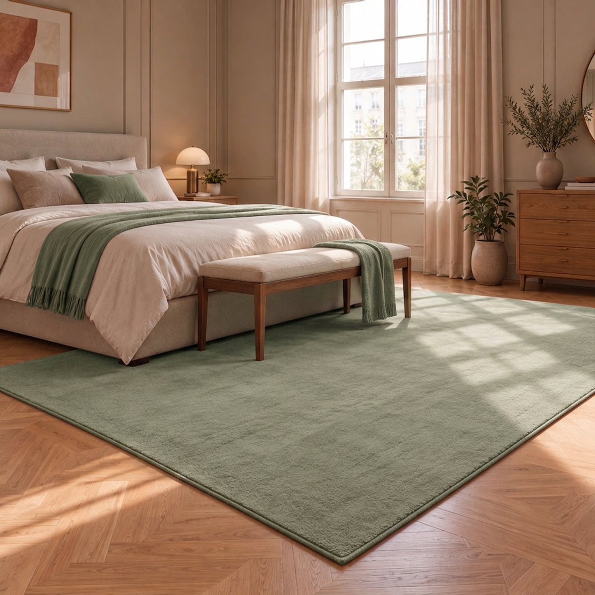 Washable short-pile rug, non-slip & soft, solid color for living room, bedroom, kitchen & nursery-21