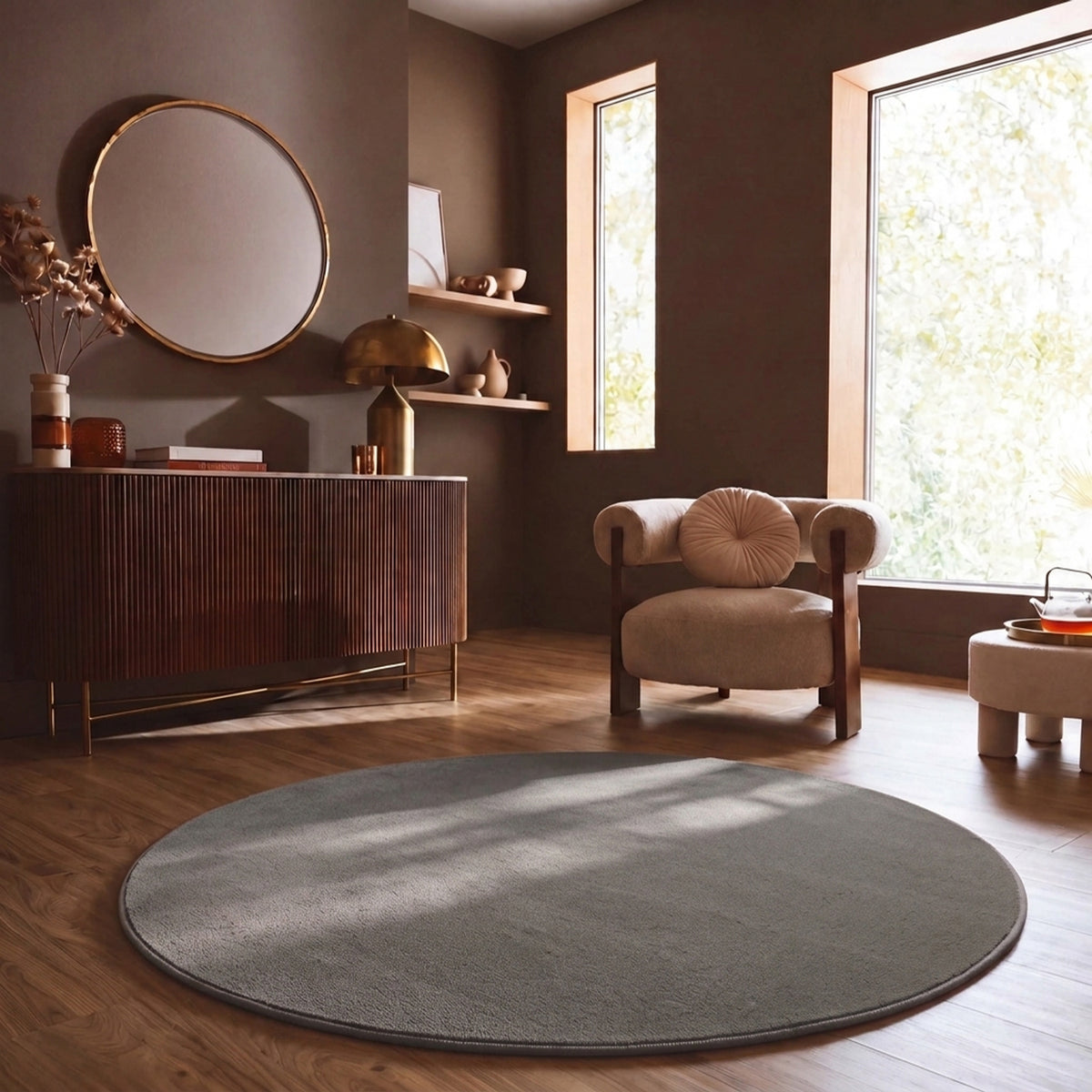 Washable short-pile rug, non-slip & soft, solid color for living room, bedroom, kitchen & nursery-zoom-17