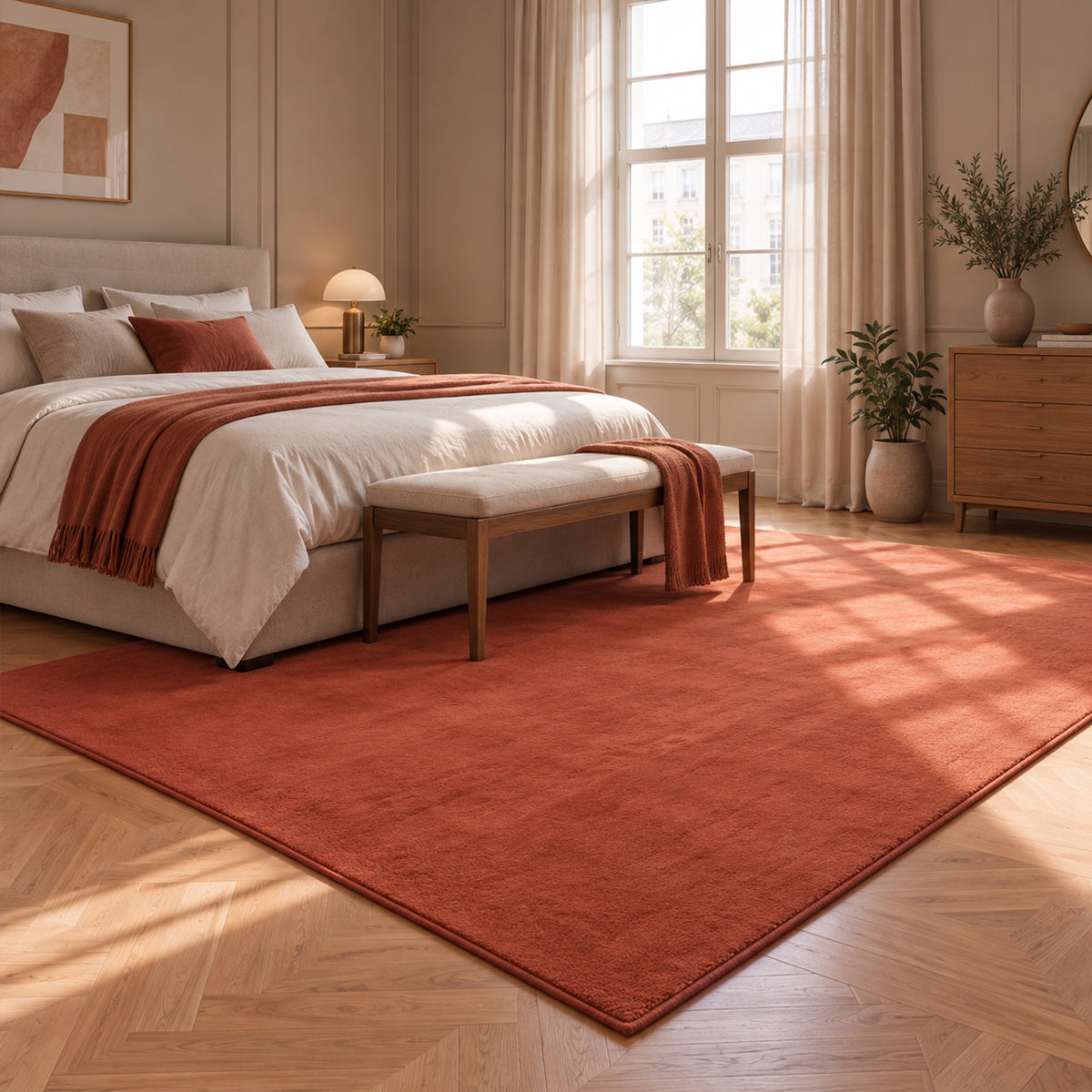 Washable short-pile rug, non-slip & soft, solid color for living room, bedroom, kitchen & nursery-zoom-13