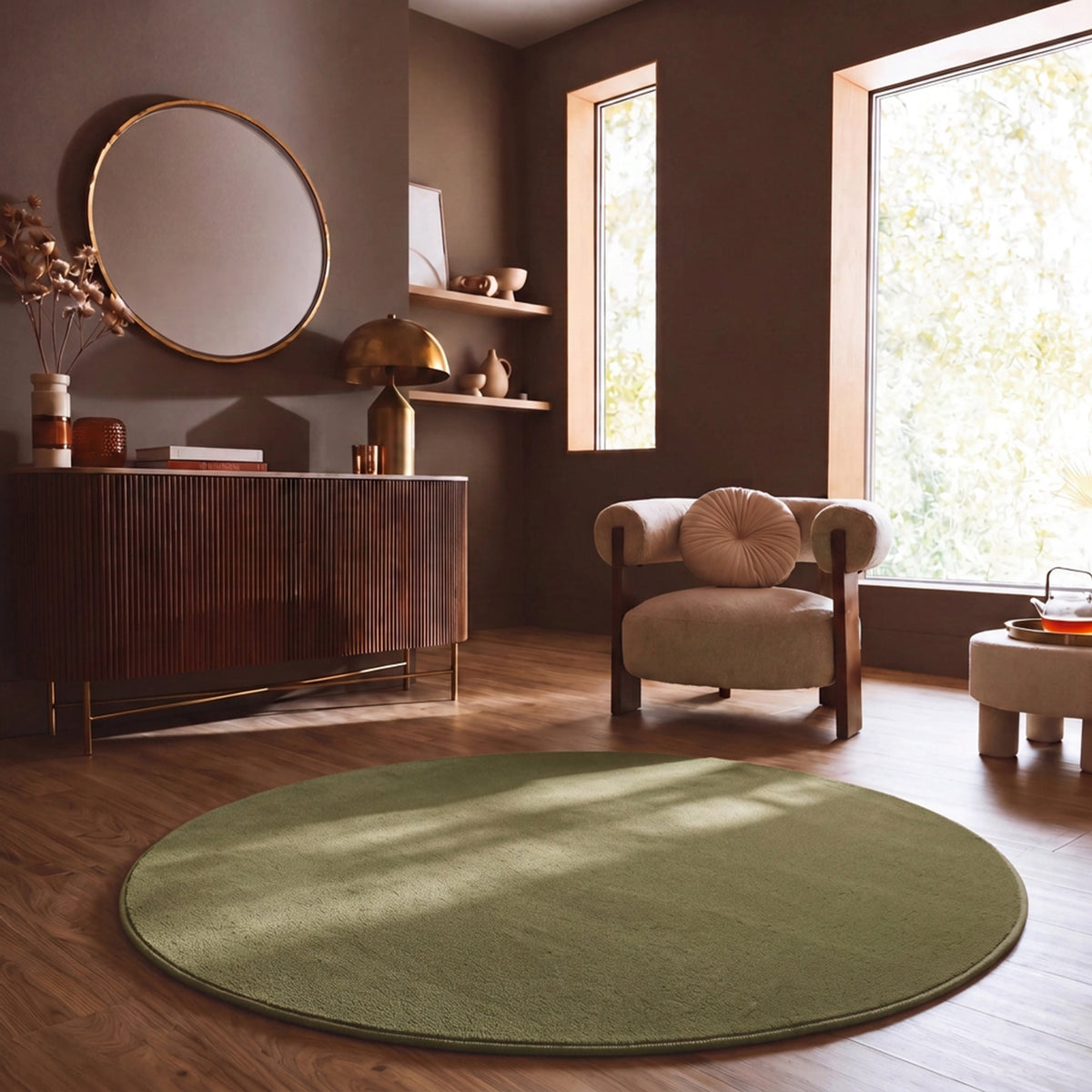 Washable short-pile rug, non-slip & soft, solid color for living room, bedroom, kitchen & nursery-20