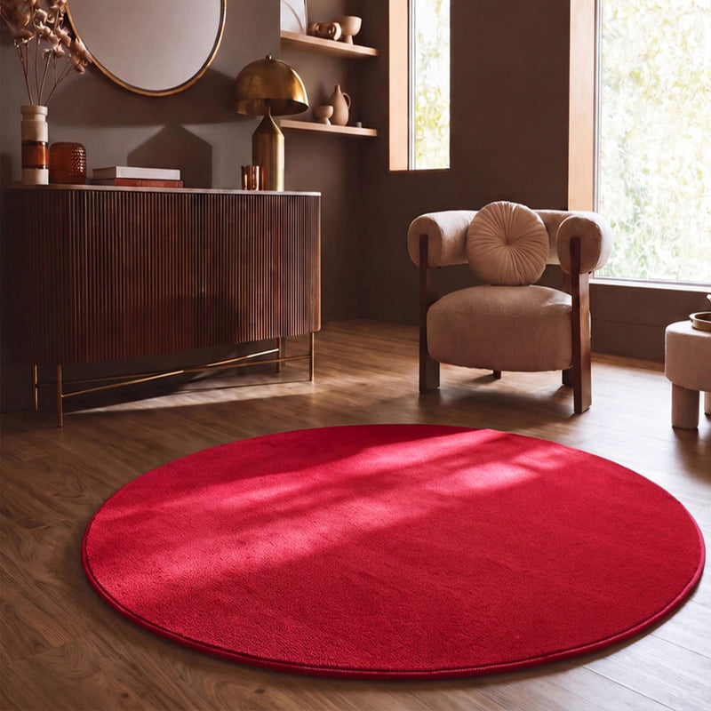 Washable short-pile rug, non-slip & soft, solid color for living room, bedroom, kitchen & nursery-zoom-