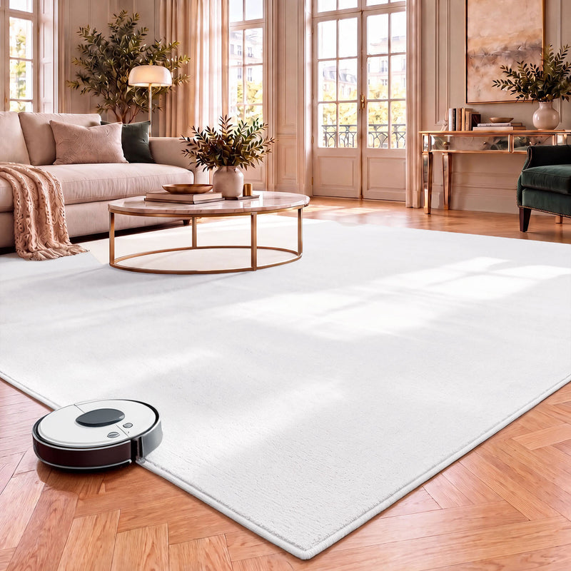 Washable short-pile rug, non-slip & soft, solid color for living room, bedroom, kitchen & nursery-zoom-