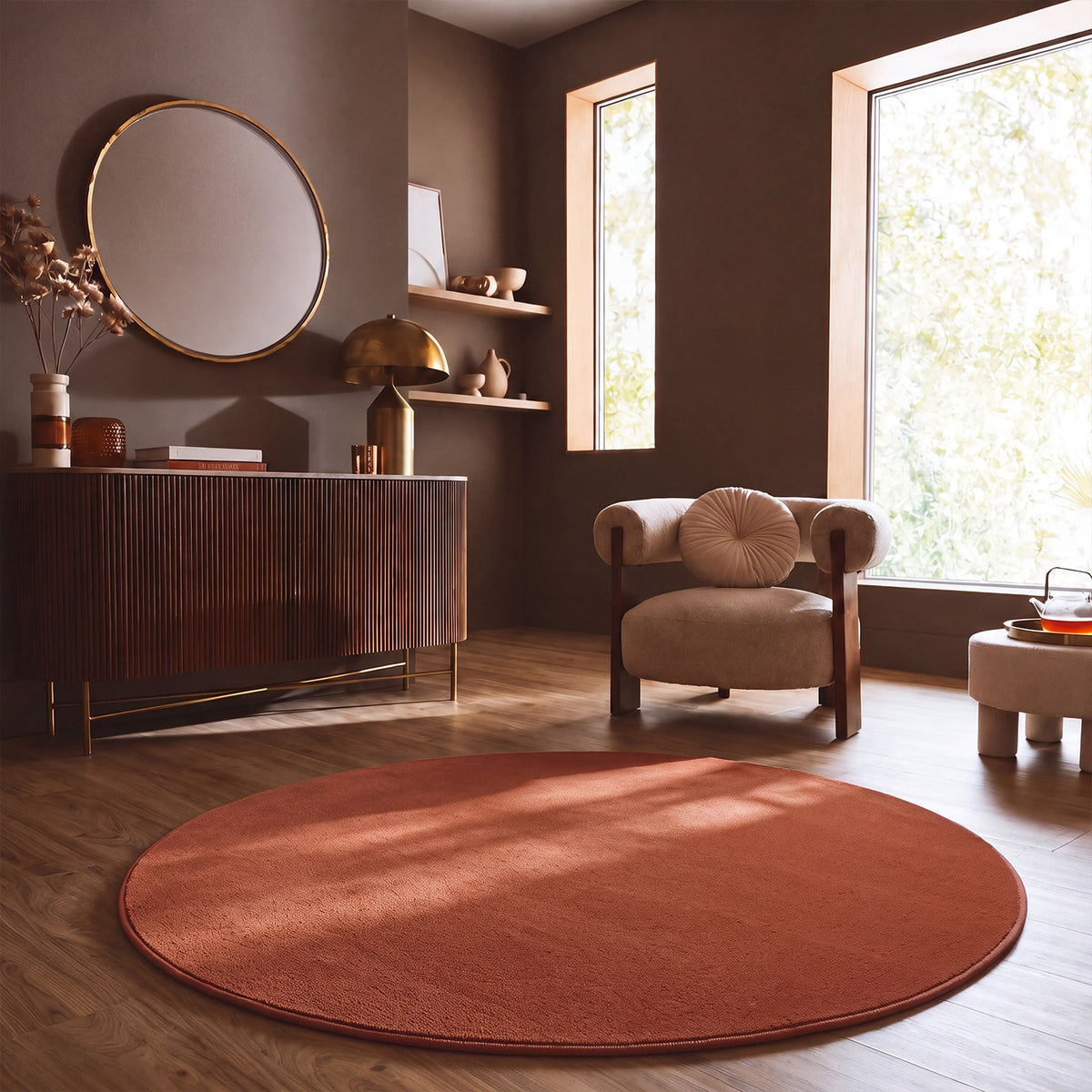 Washable short-pile rug, non-slip & soft, solid color for living room, bedroom, kitchen & nursery-14