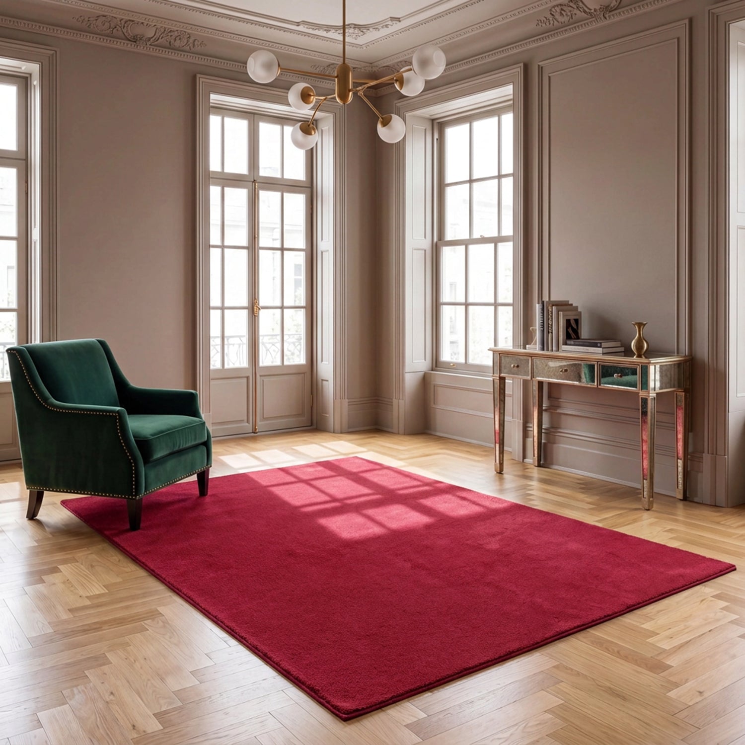Waschbarer Kurzflor Teppich, rutschfest & weich, Einfarbig für Wohnzimmer, Schlafzimmer, Küche & Kinderzimmer-zoom-39