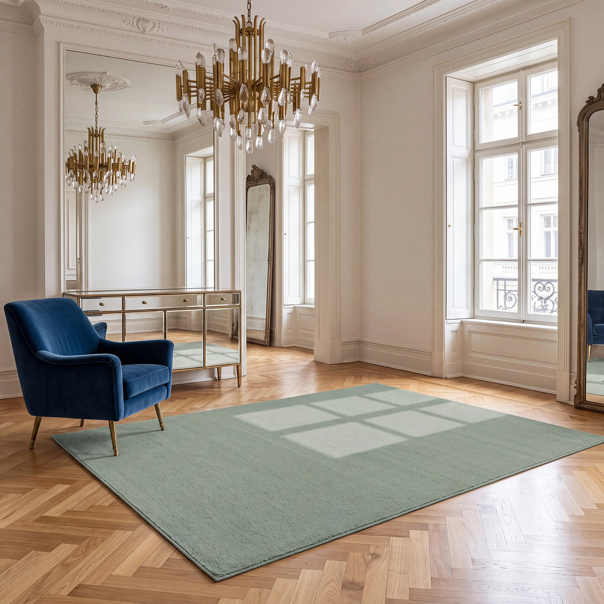Waschbarer Kurzflor Teppich, rutschfest & weich, Einfarbig für Wohnzimmer, Schlafzimmer, Küche & Kinderzimmer-36