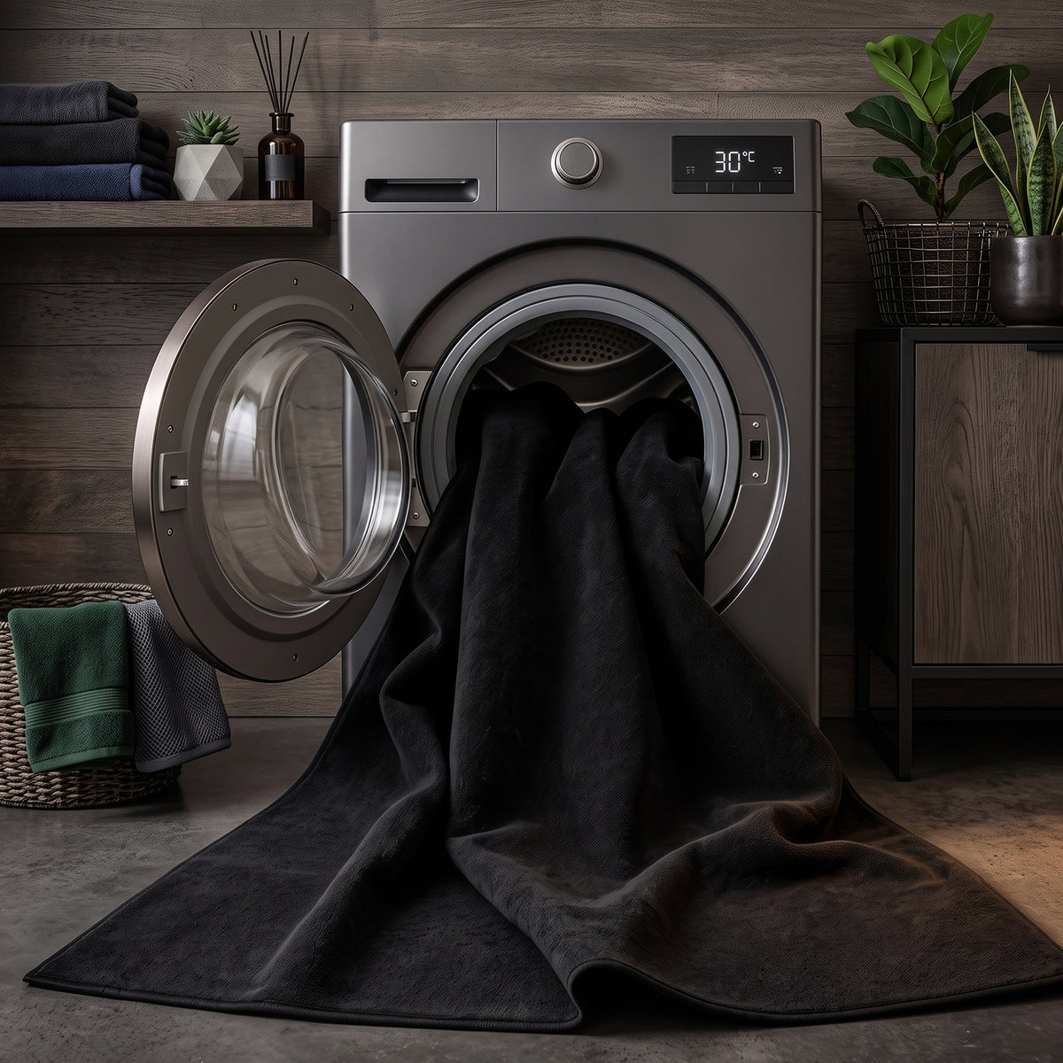 Waschbarer Kurzflor Teppich, rutschfest & weich, Einfarbig für Wohnzimmer, Schlafzimmer, Küche & Kinderzimmer-5