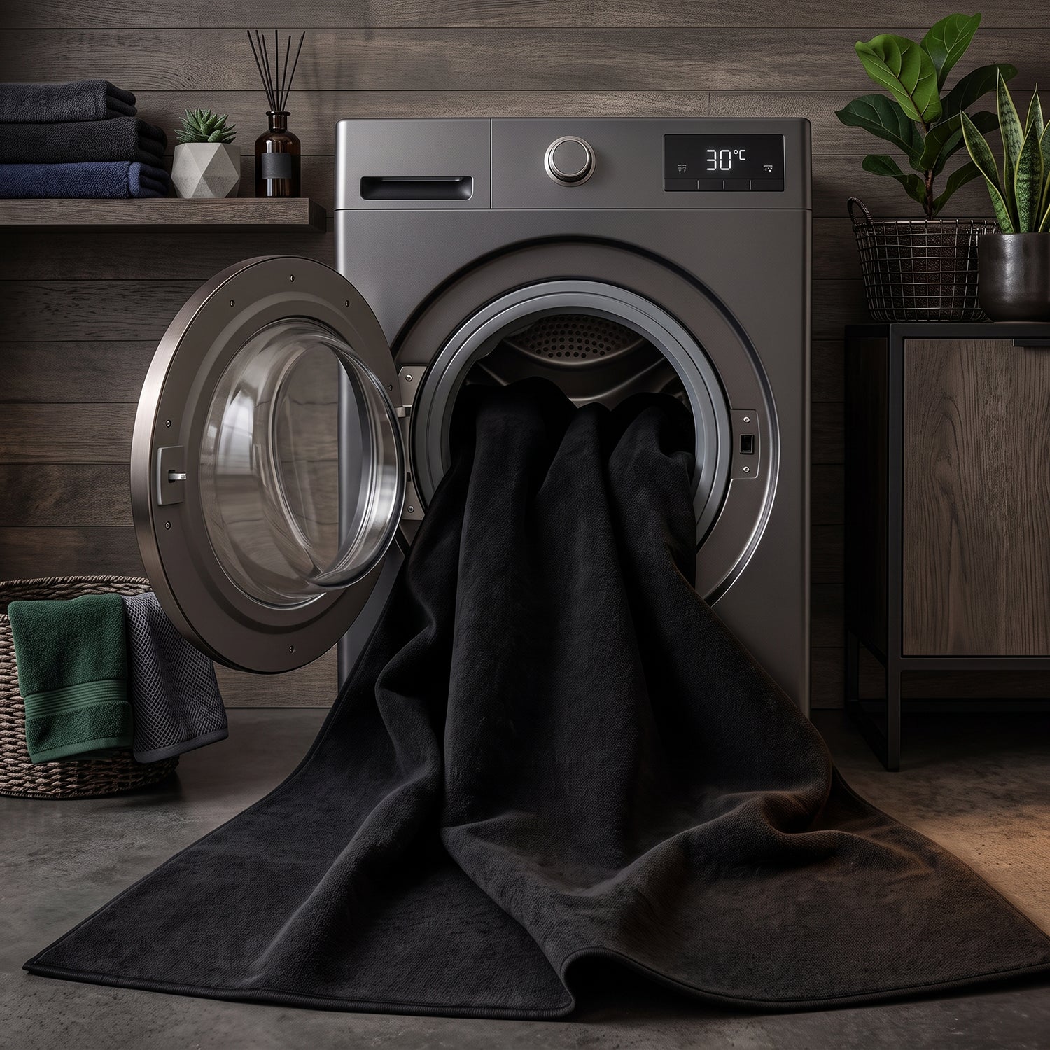 Waschbarer Kurzflor Teppich, rutschfest & weich, Einfarbig für Wohnzimmer, Schlafzimmer, Küche & Kinderzimmer-zoom-5